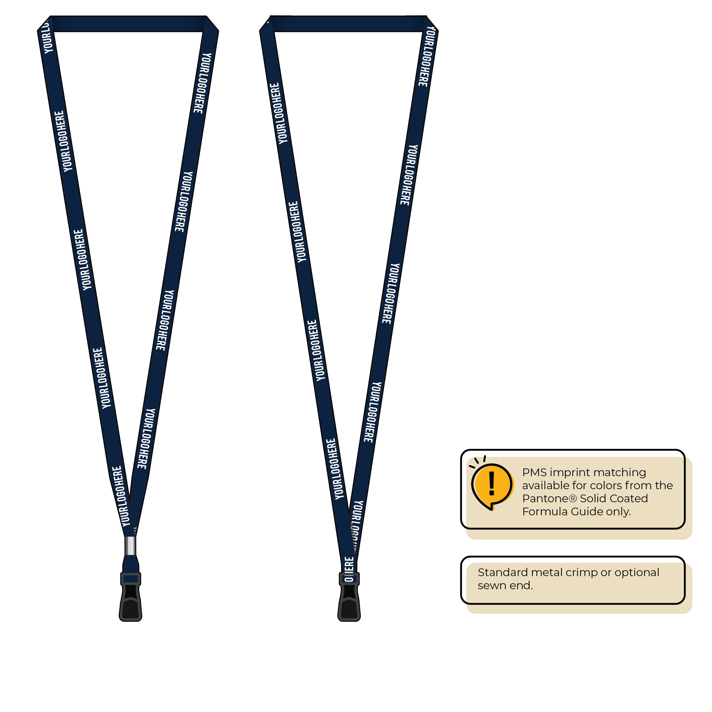 BH0011 | 3/8" MicroWeave Silkscreen Lanyards :: STANDARD END ATTACHMENTS