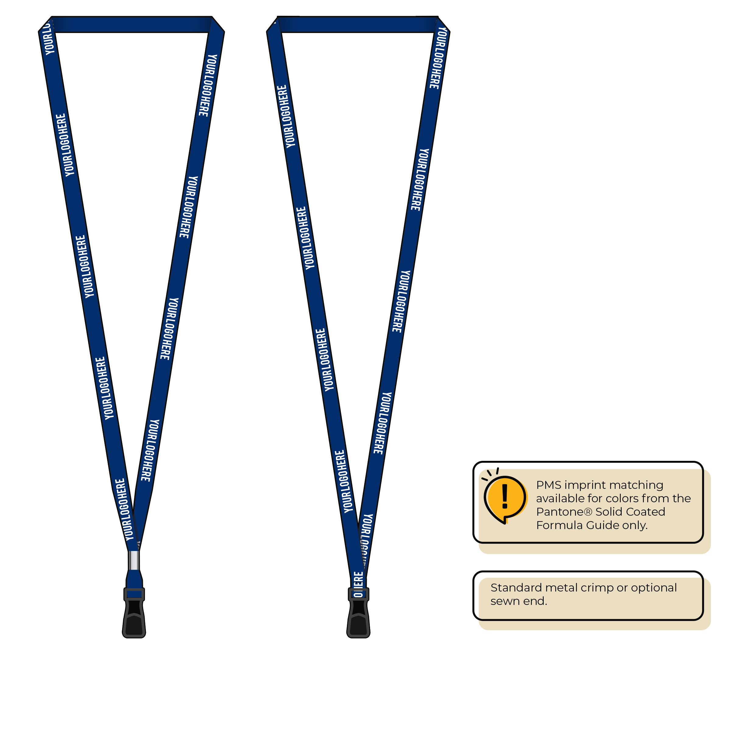 BH0011 | 3/8" MicroWeave Silkscreen Lanyards :: STANDARD END ATTACHMENTS