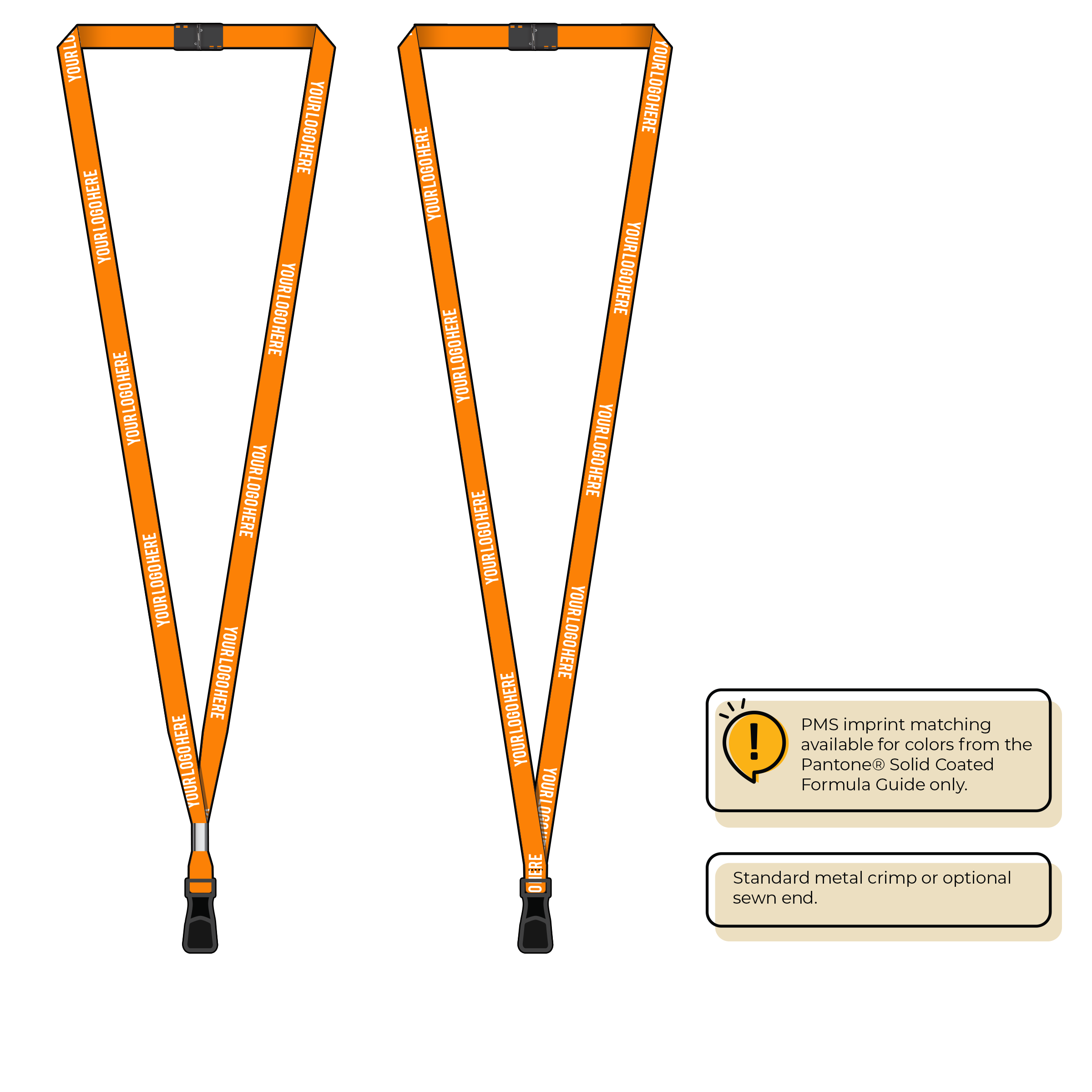 BH0011 | 3/8" MicroWeave Silkscreen Lanyards :: STANDARD END ATTACHMENTS
