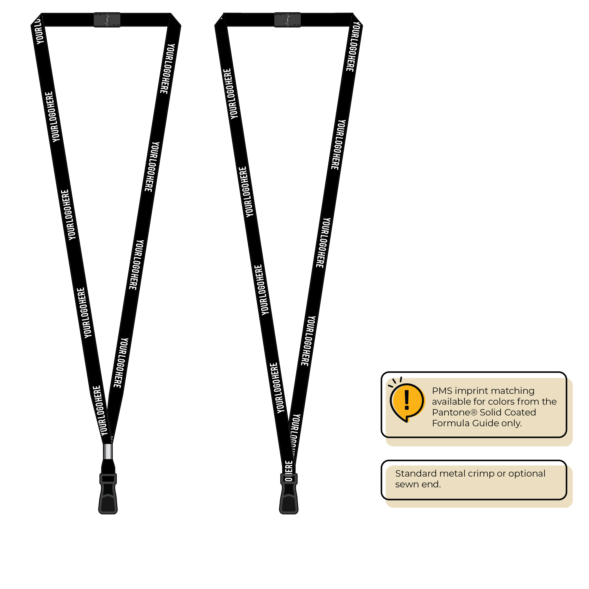 BH0011 | 3/8" MicroWeave Silkscreen Lanyards :: STANDARD END ATTACHMENTS