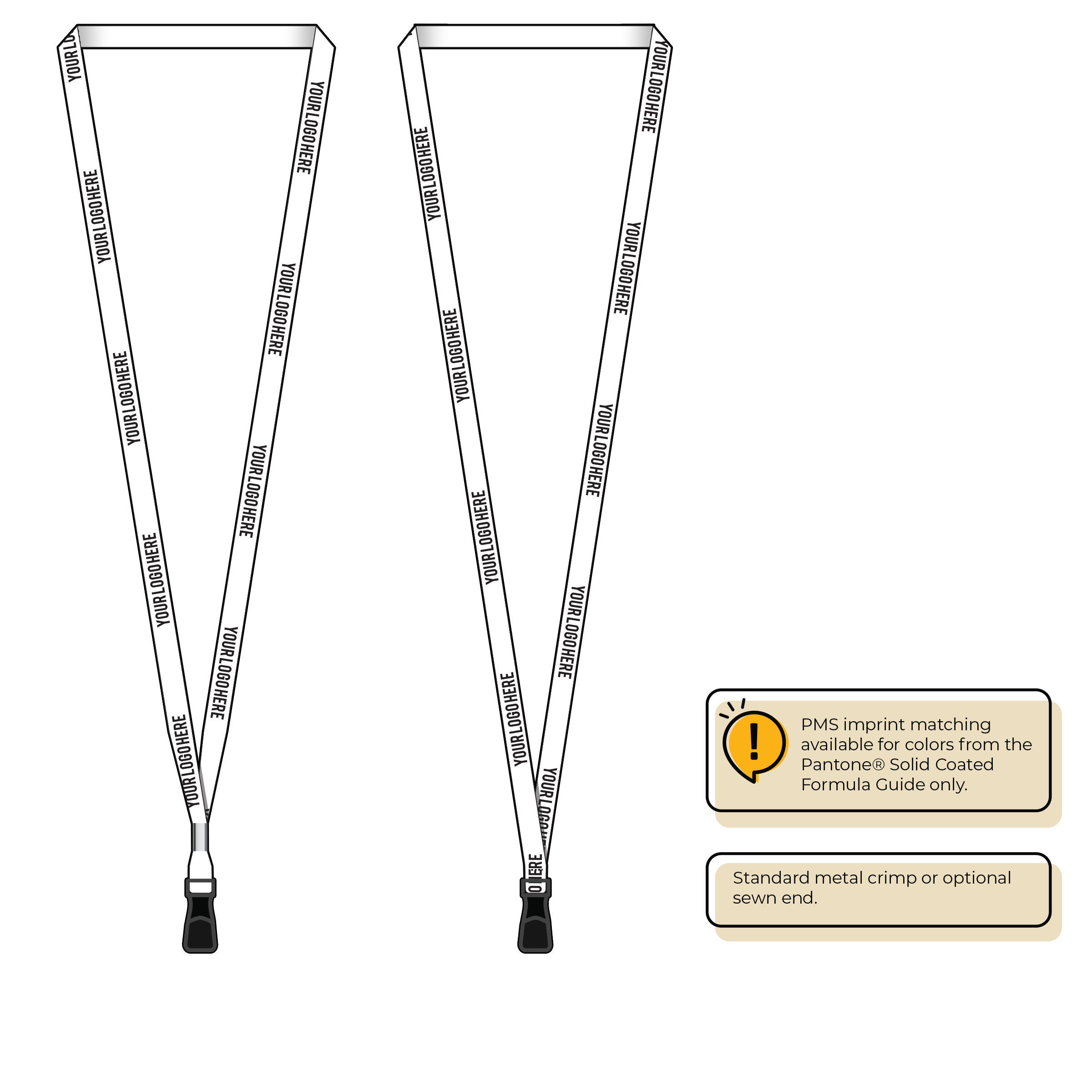 BH0011 | 3/8" MicroWeave Silkscreen Lanyards :: STANDARD END ATTACHMENTS