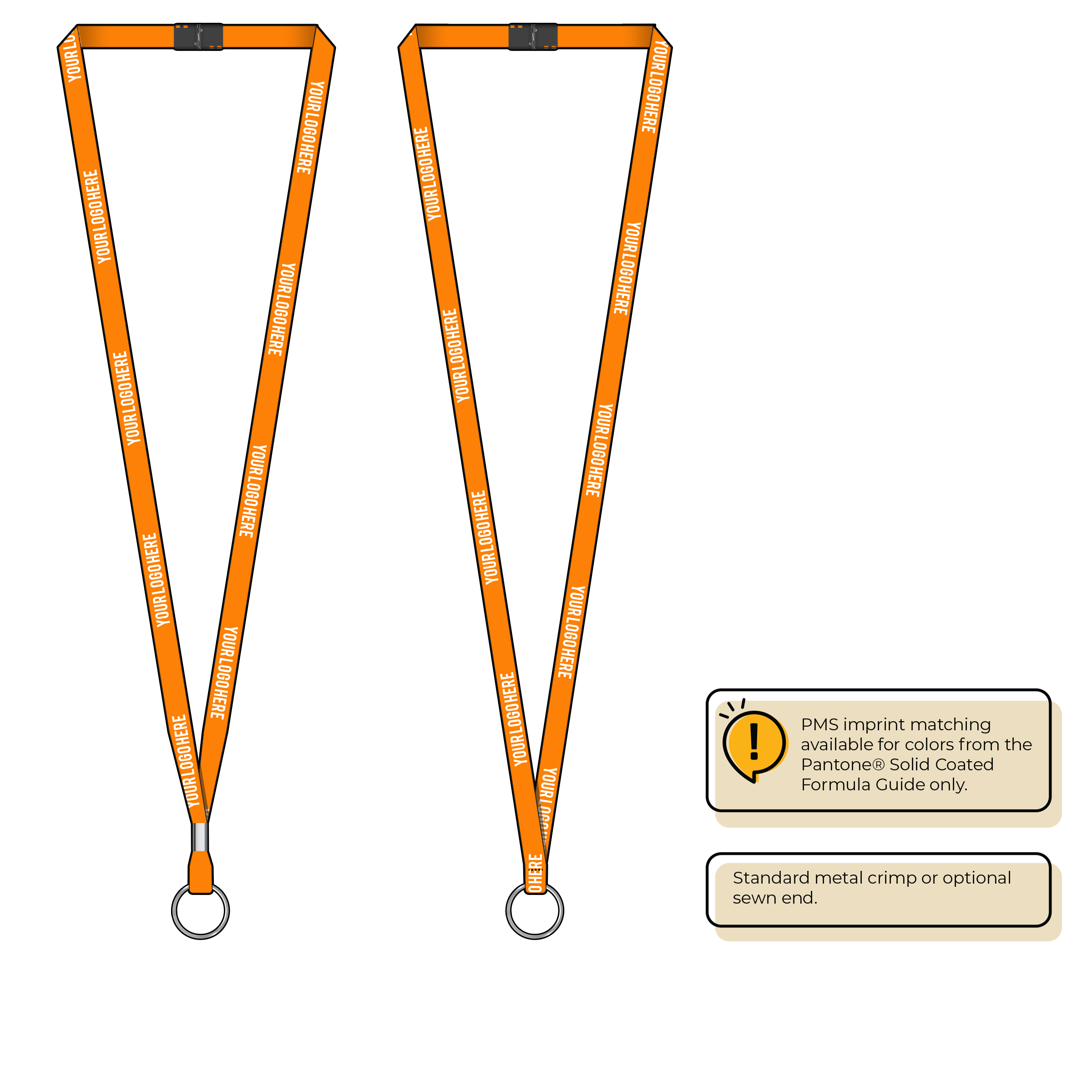 BH0011 | 3/8" MicroWeave Silkscreen Lanyards :: STANDARD END ATTACHMENTS