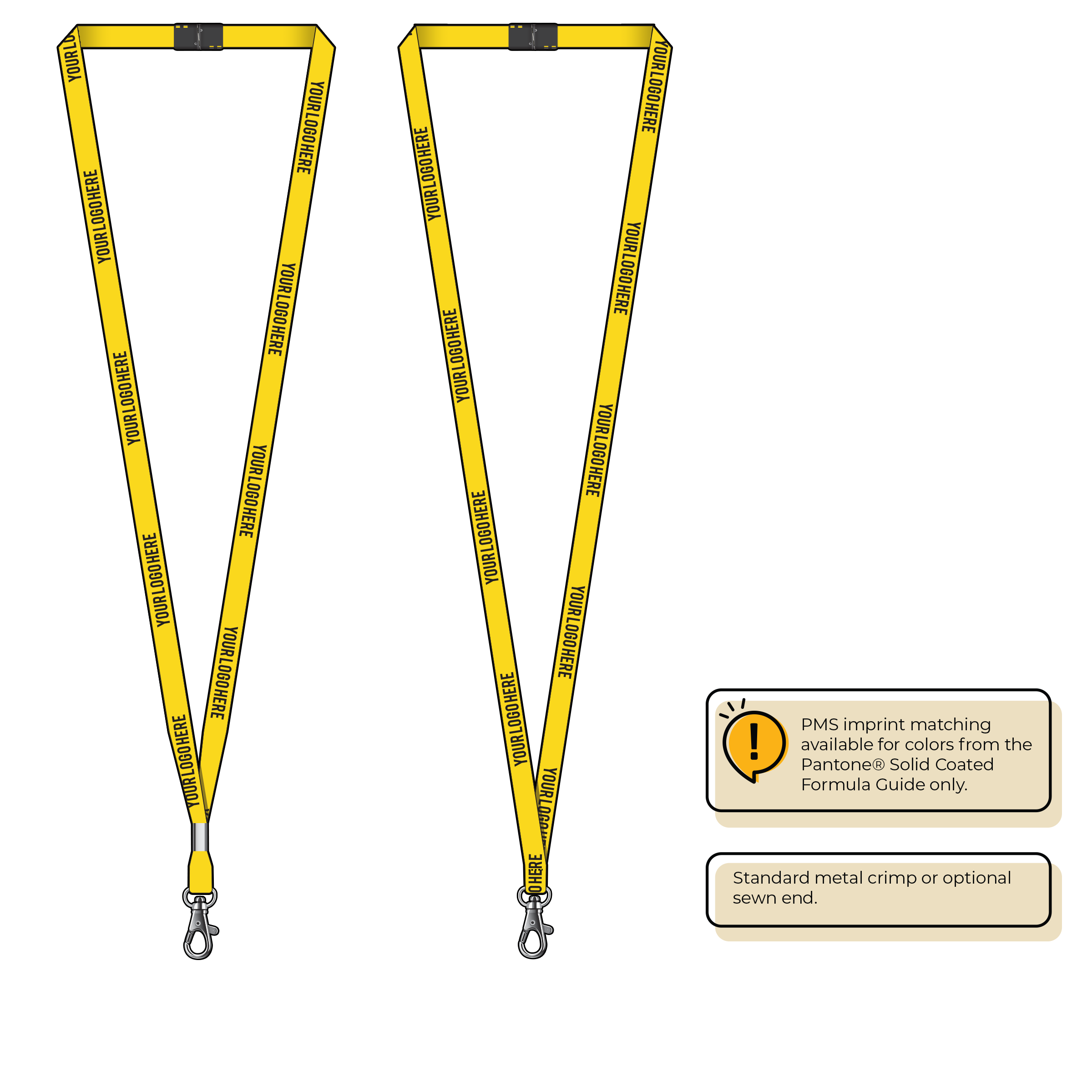BH0011 | 3/8" MicroWeave Silkscreen Lanyards :: STANDARD END ATTACHMENTS