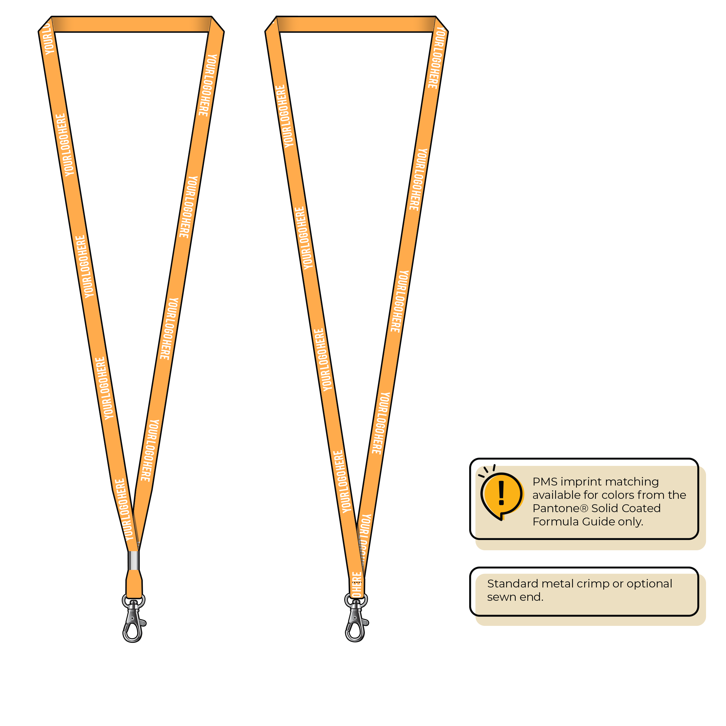 BHN011 | 3/8" Neon MicroWeave Silkscreen Lanyards :: STANDARD END ATTACHMENTS