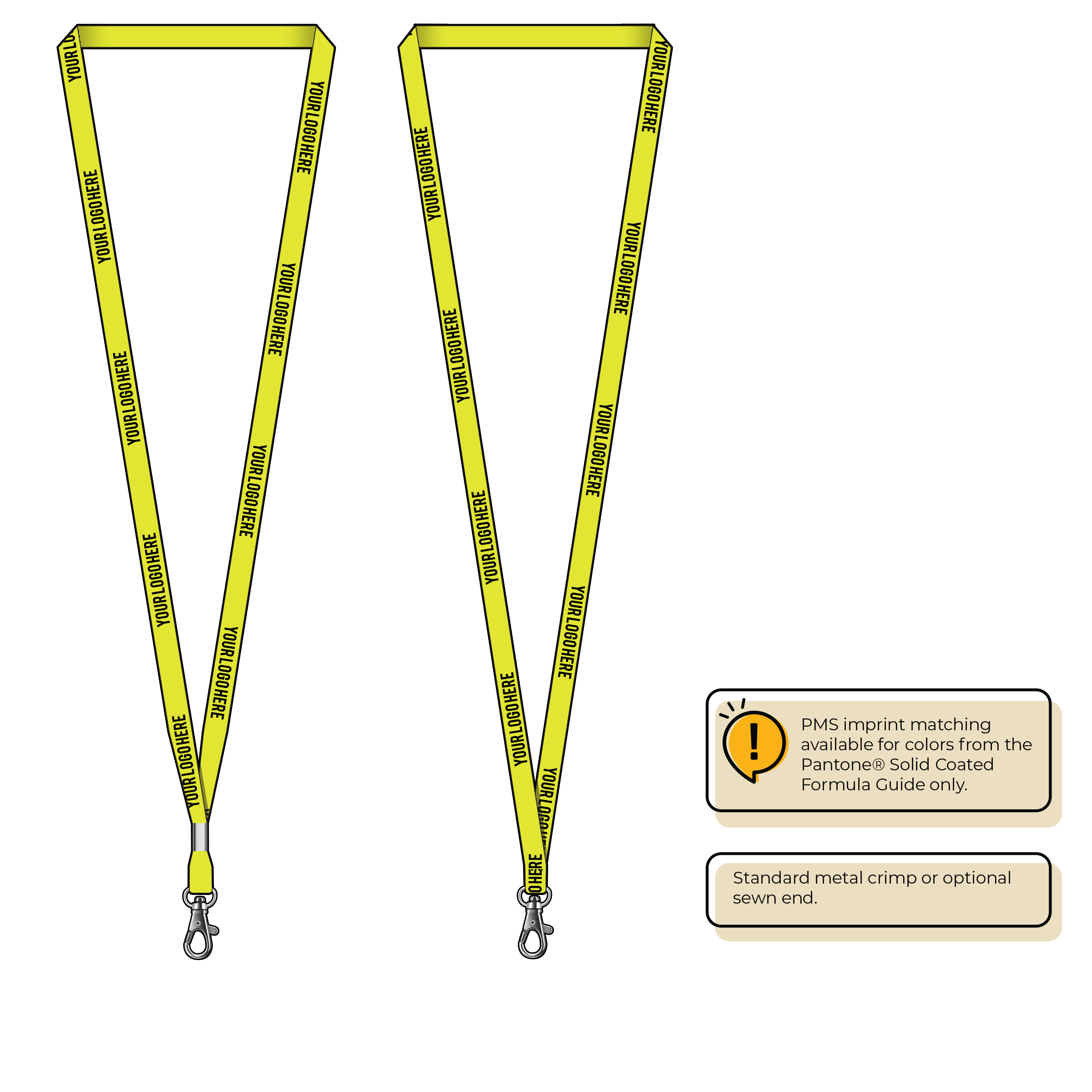 BHN011 | 3/8" Neon MicroWeave Silkscreen Lanyards :: STANDARD END ATTACHMENTS