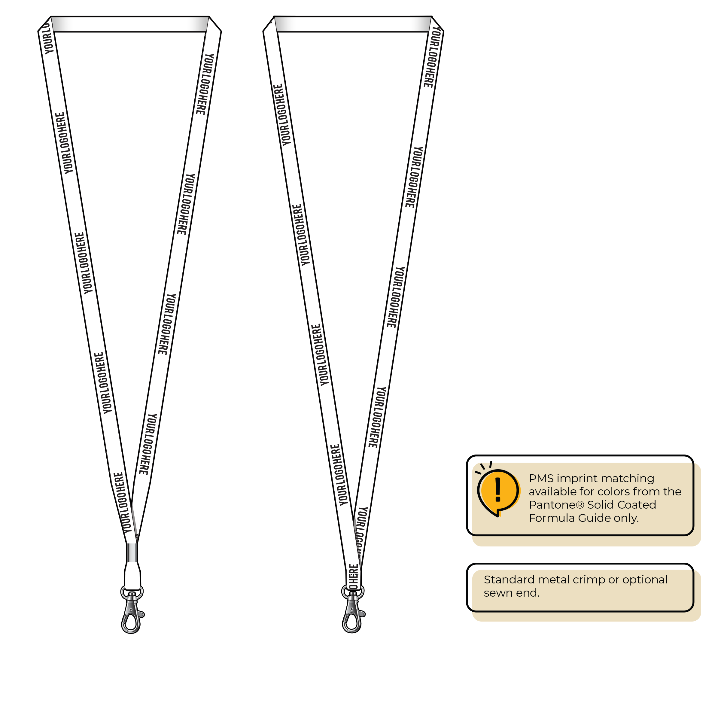 BH0011 | 3/8" MicroWeave Silkscreen Lanyards :: STANDARD END ATTACHMENTS