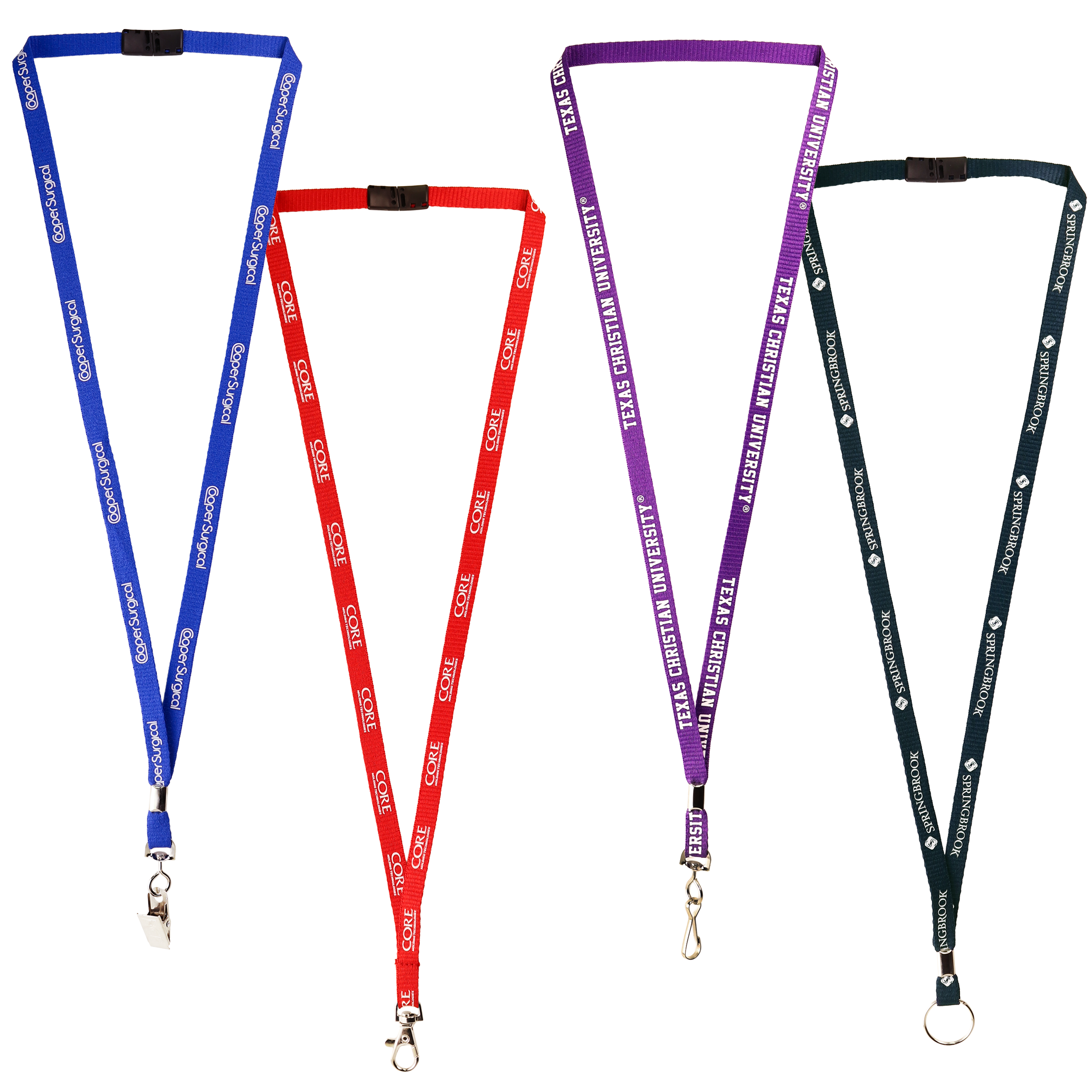 BH0011 | 3/8" MicroWeave Silkscreen Lanyards :: STANDARD END ATTACHMENTS