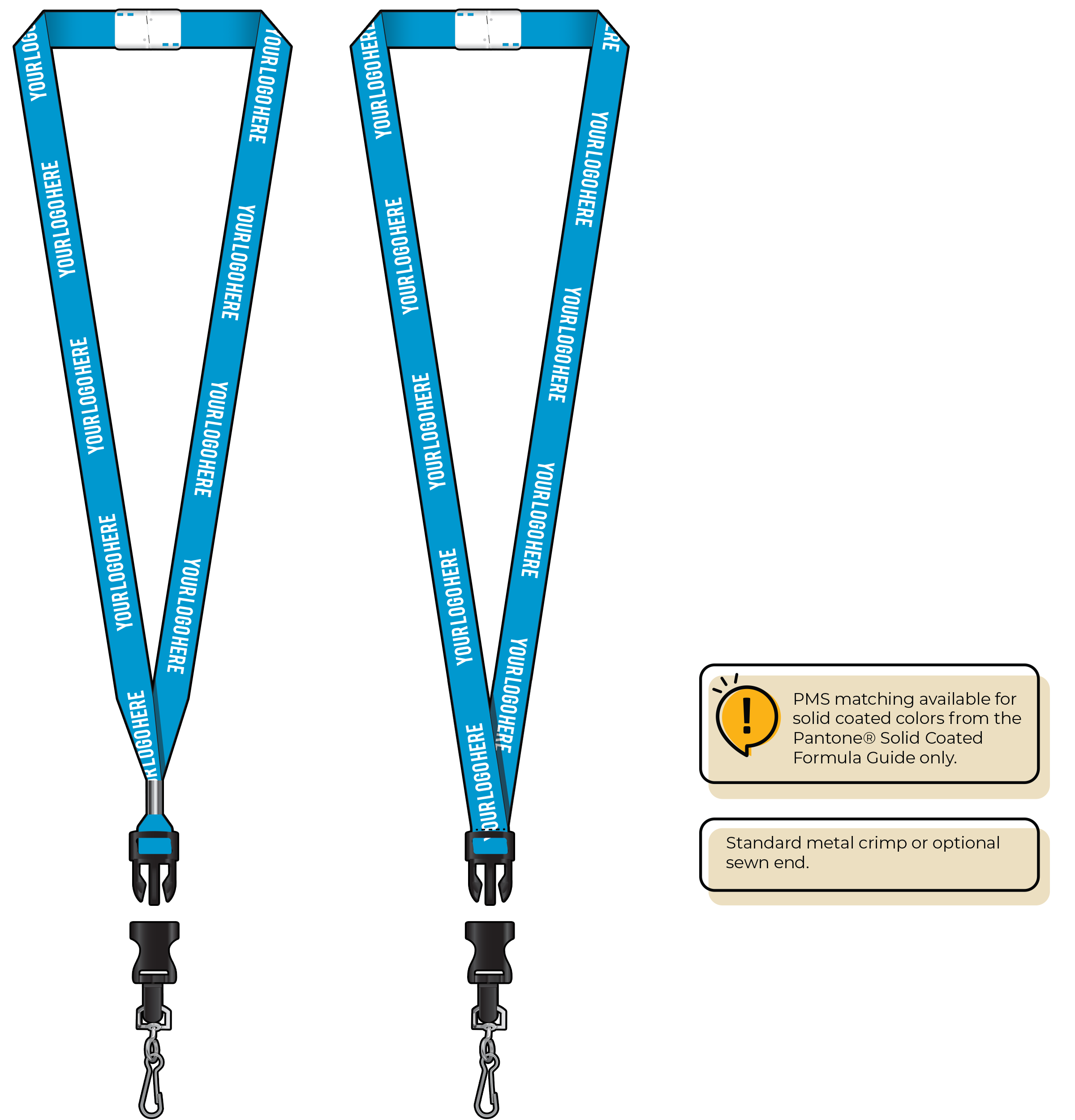 BHN012 | 5/8" Neon MicroWeave Silkscreen Lanyards :: DETACH BUCKLE