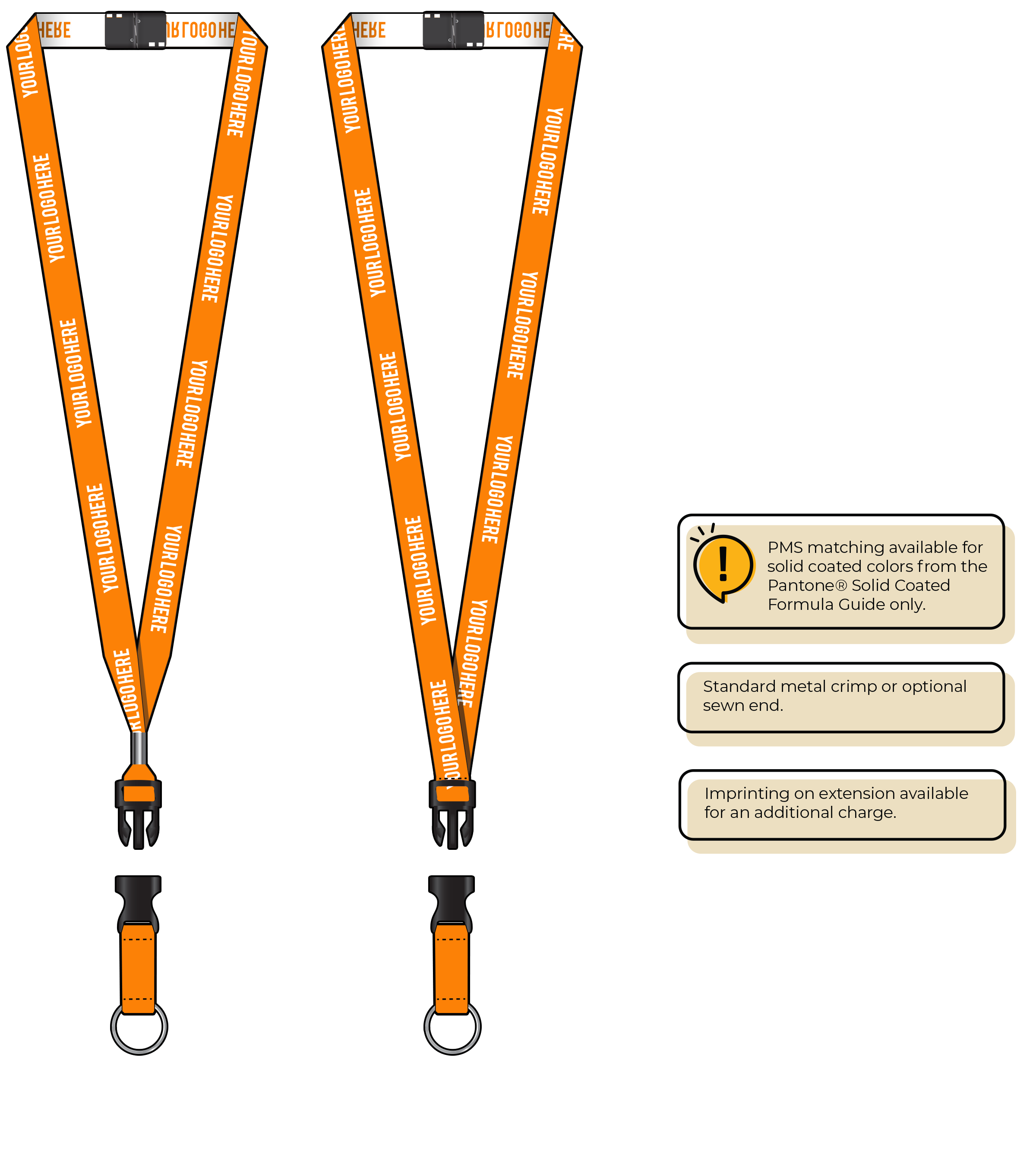 BH0022 | 5/8" Woven Lanyards :: DETACH BUCKLE WITH EXTENSION