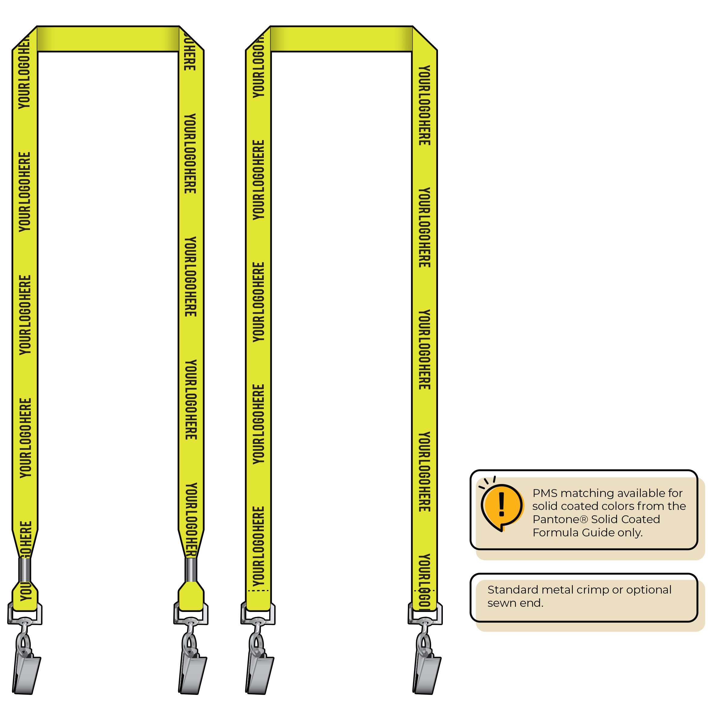 BHN012 | 5/8" Neon MicroWeave Silkscreen Lanyards :: DOUBLE ENDED