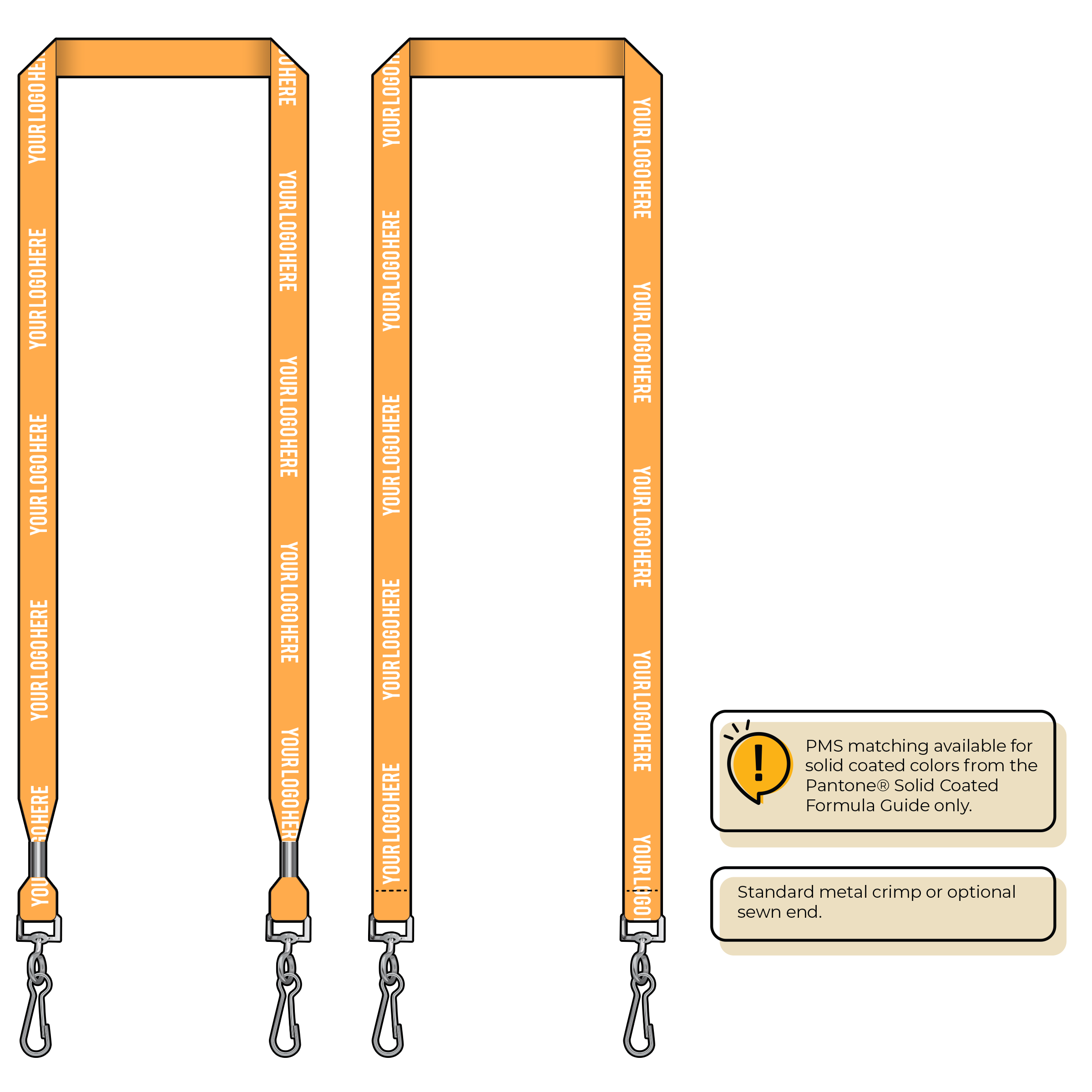 BHN012 | 5/8" Neon MicroWeave Silkscreen Lanyards :: DOUBLE ENDED