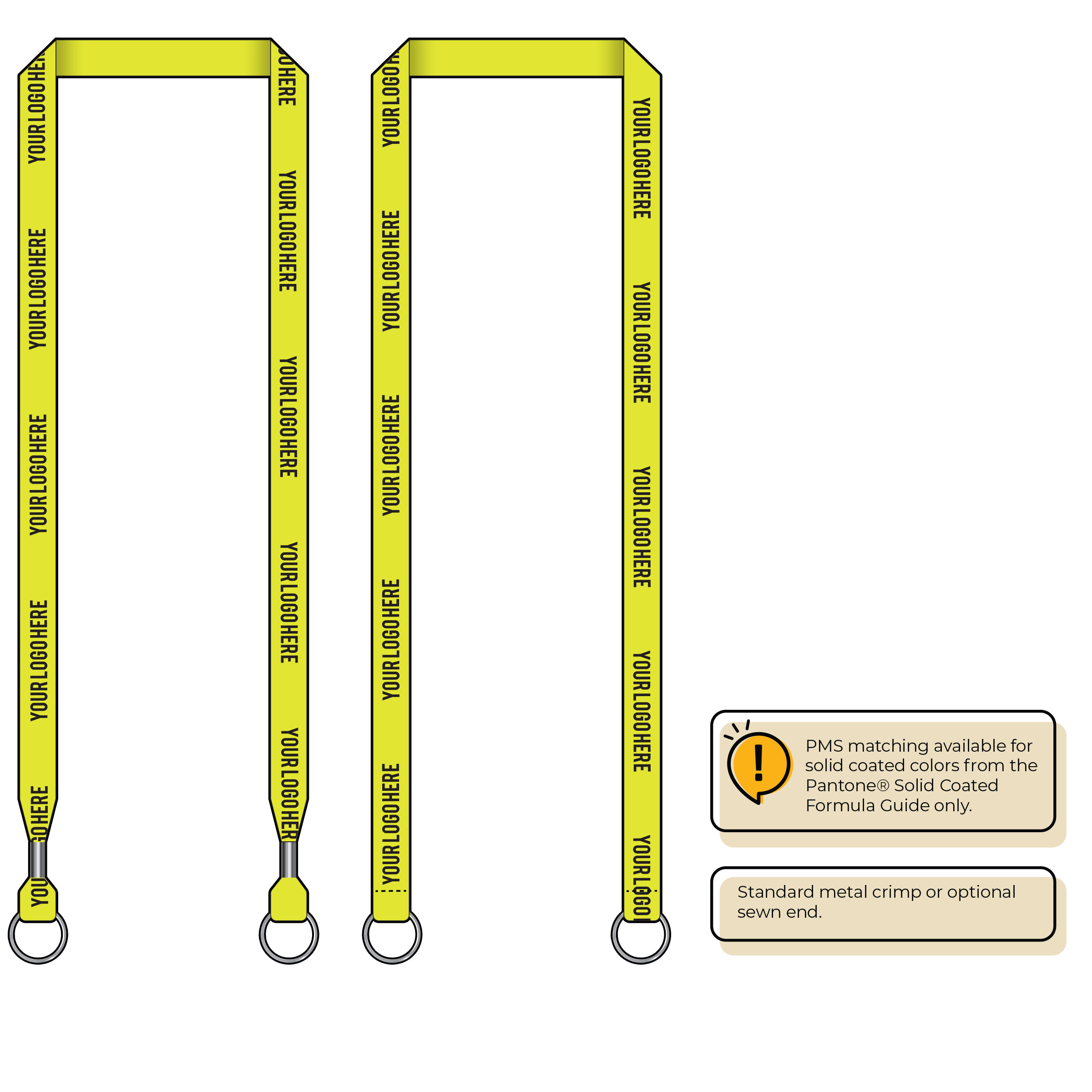 BHN012 | 5/8" Neon MicroWeave Silkscreen Lanyards :: DOUBLE ENDED