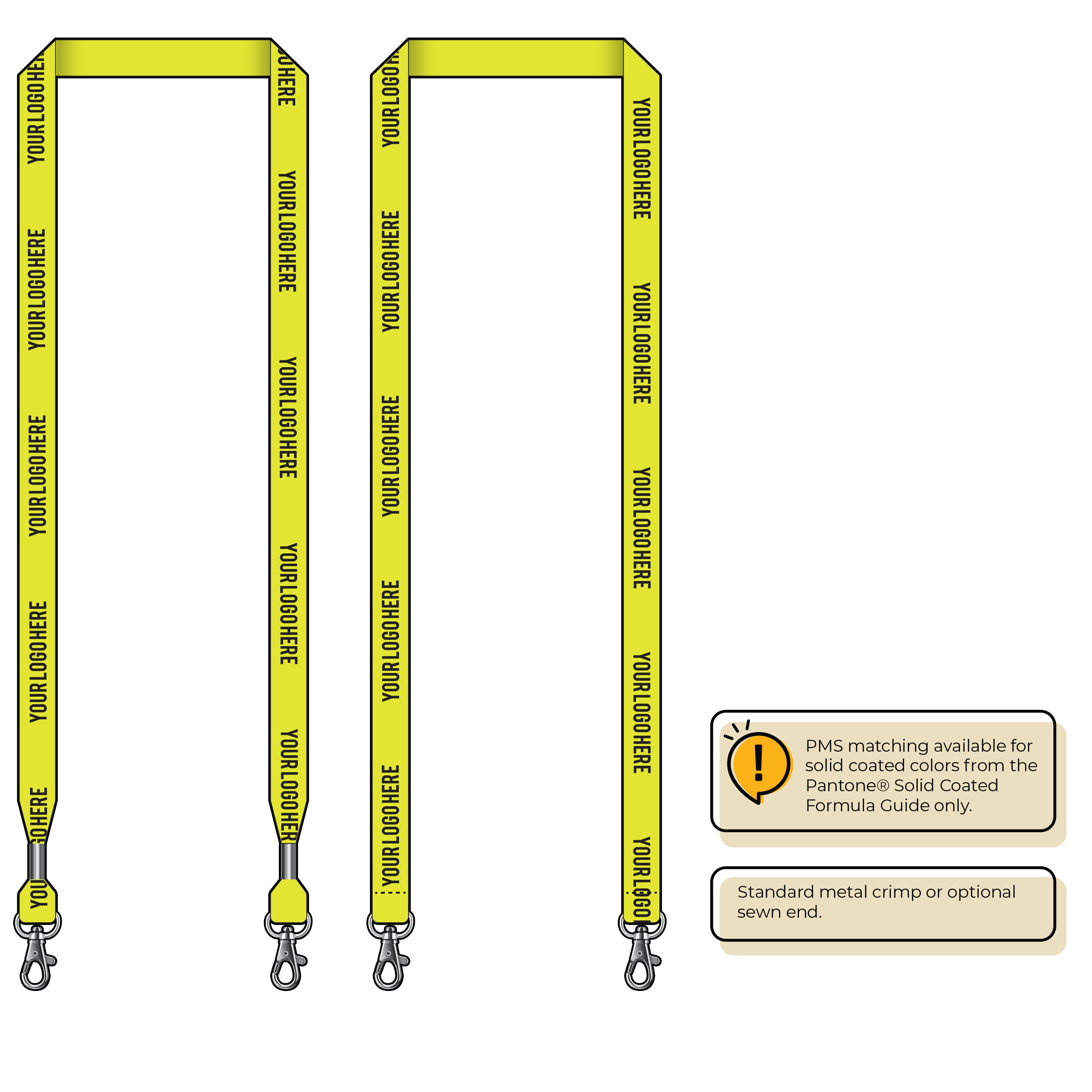 BHN012 | 5/8" Neon MicroWeave Silkscreen Lanyards :: DOUBLE ENDED