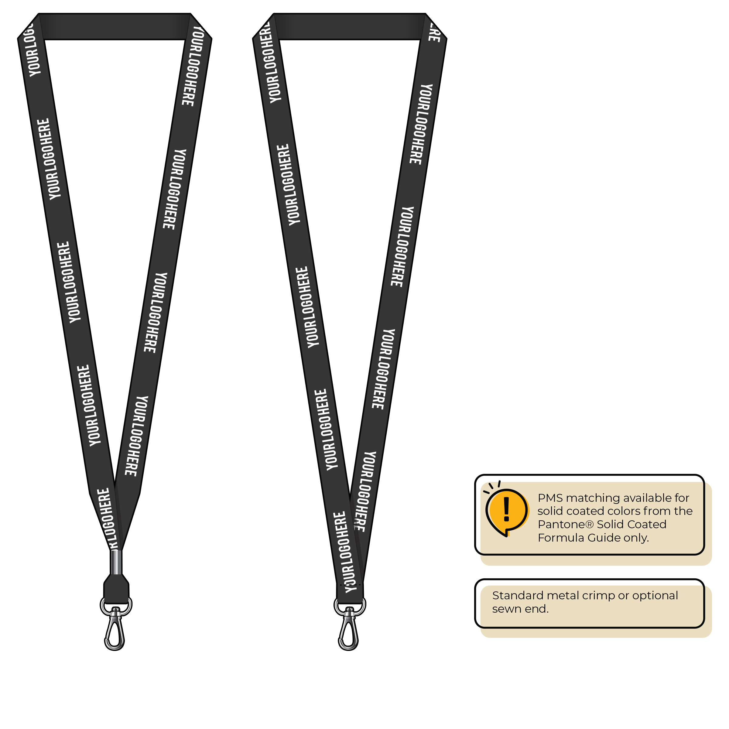 BH0012 | 5/8" MicroWeave Silkscreen Lanyards :: NON-STANDARD END ATTACHMENTS
