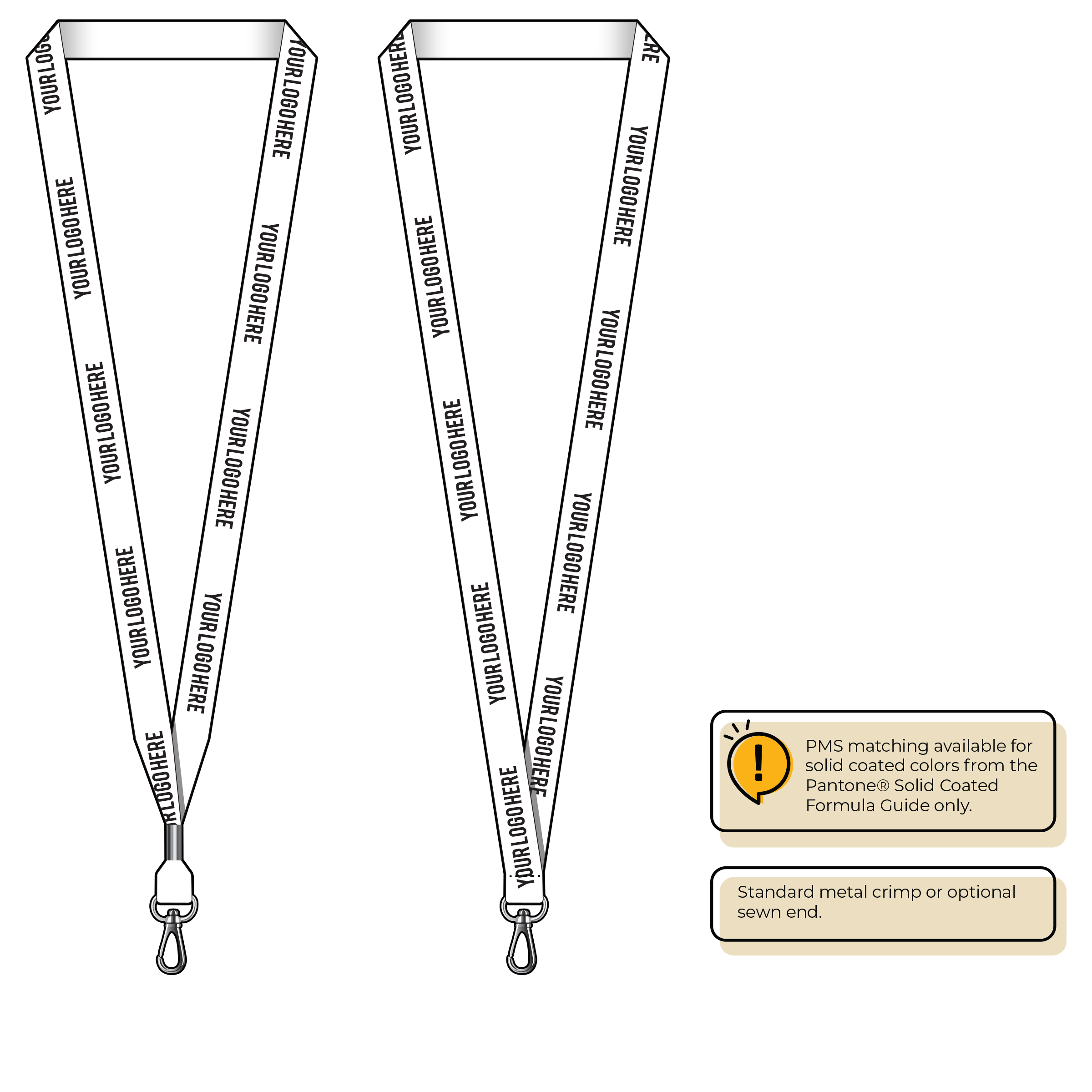 BH0012 | 5/8" MicroWeave Silkscreen Lanyards :: NON-STANDARD END ATTACHMENTS