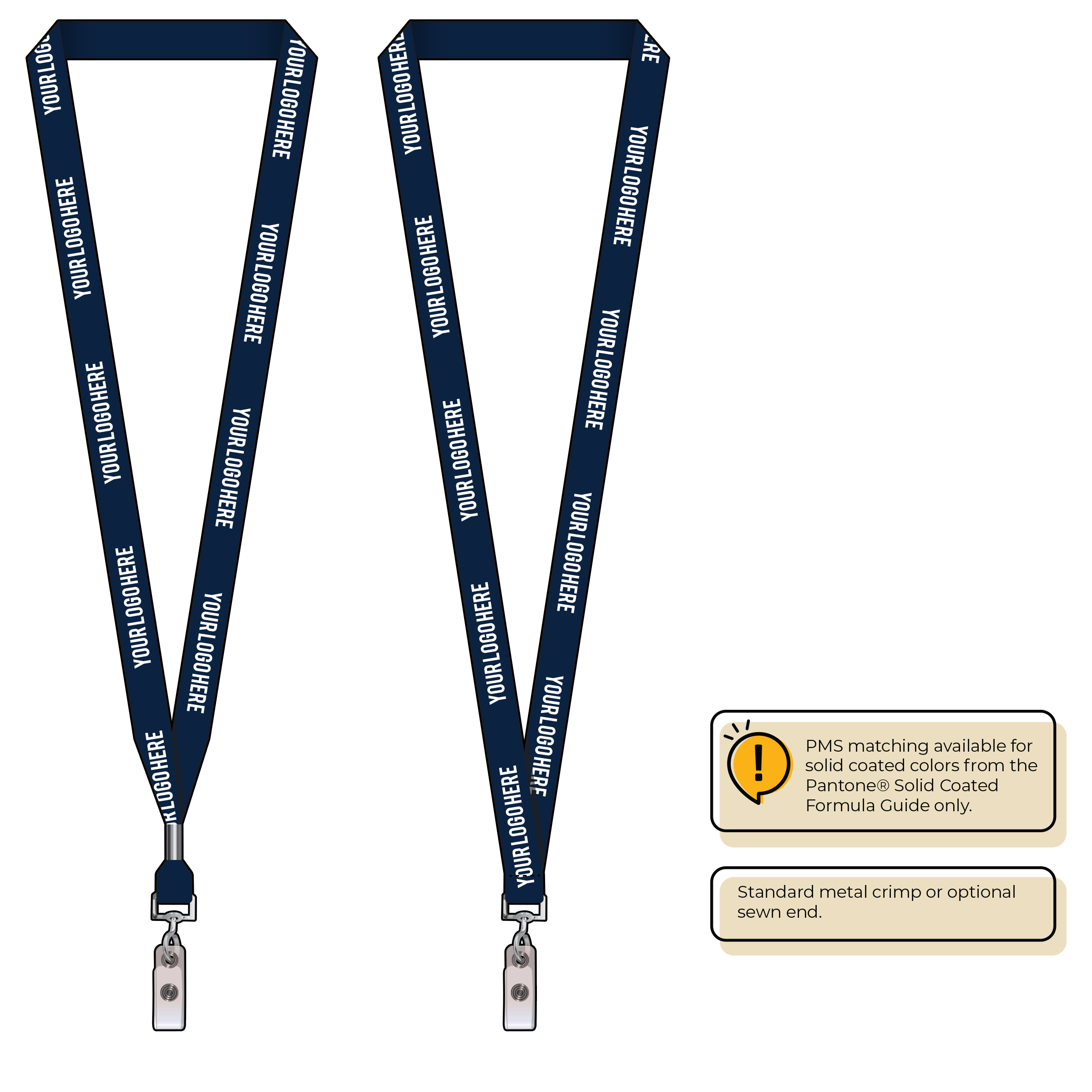 BH0012 | 5/8" MicroWeave Silkscreen Lanyards :: NON-STANDARD END ATTACHMENTS