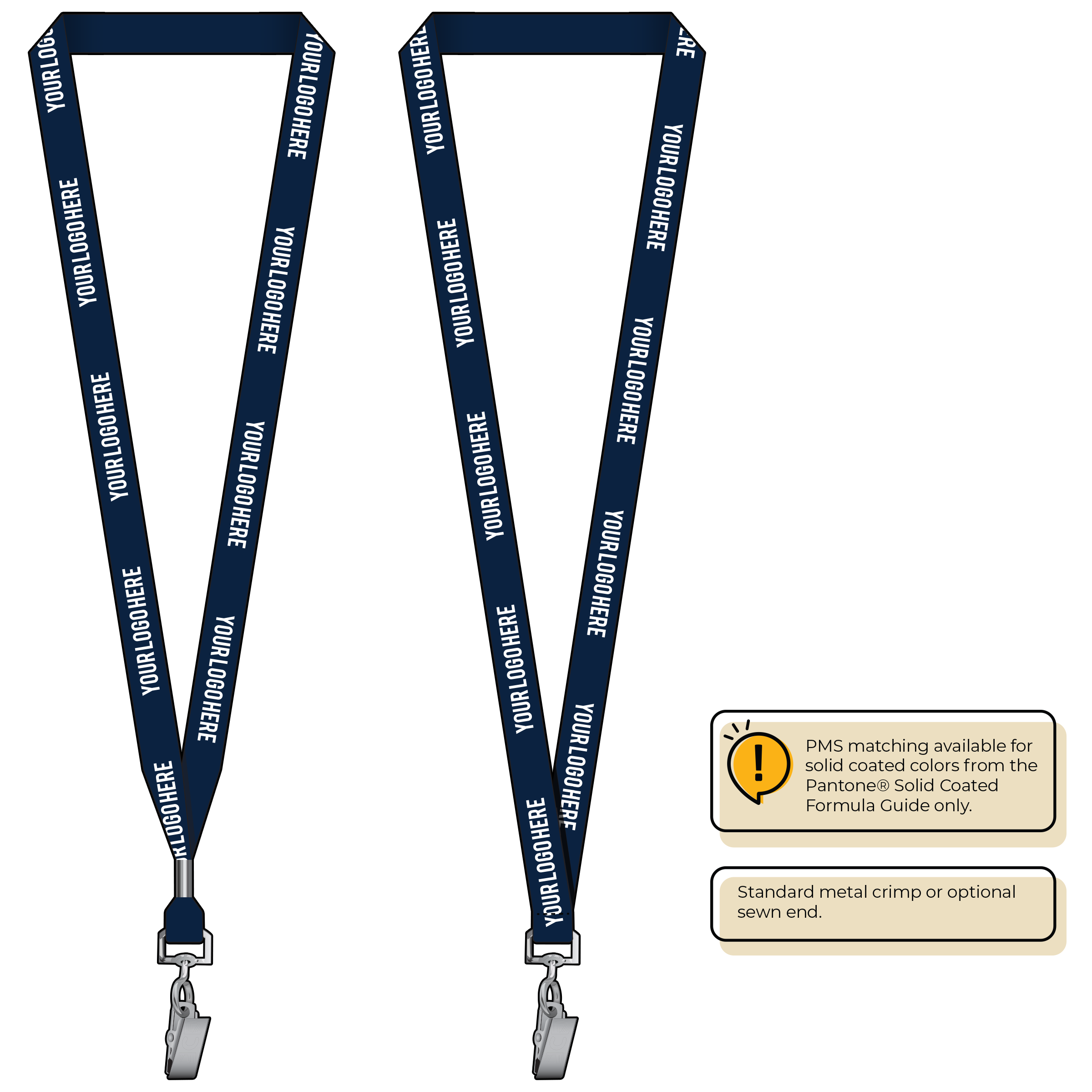 BH0012 | 5/8" MicroWeave Silkscreen Lanyards :: STANDARD END ATTACHMENTS