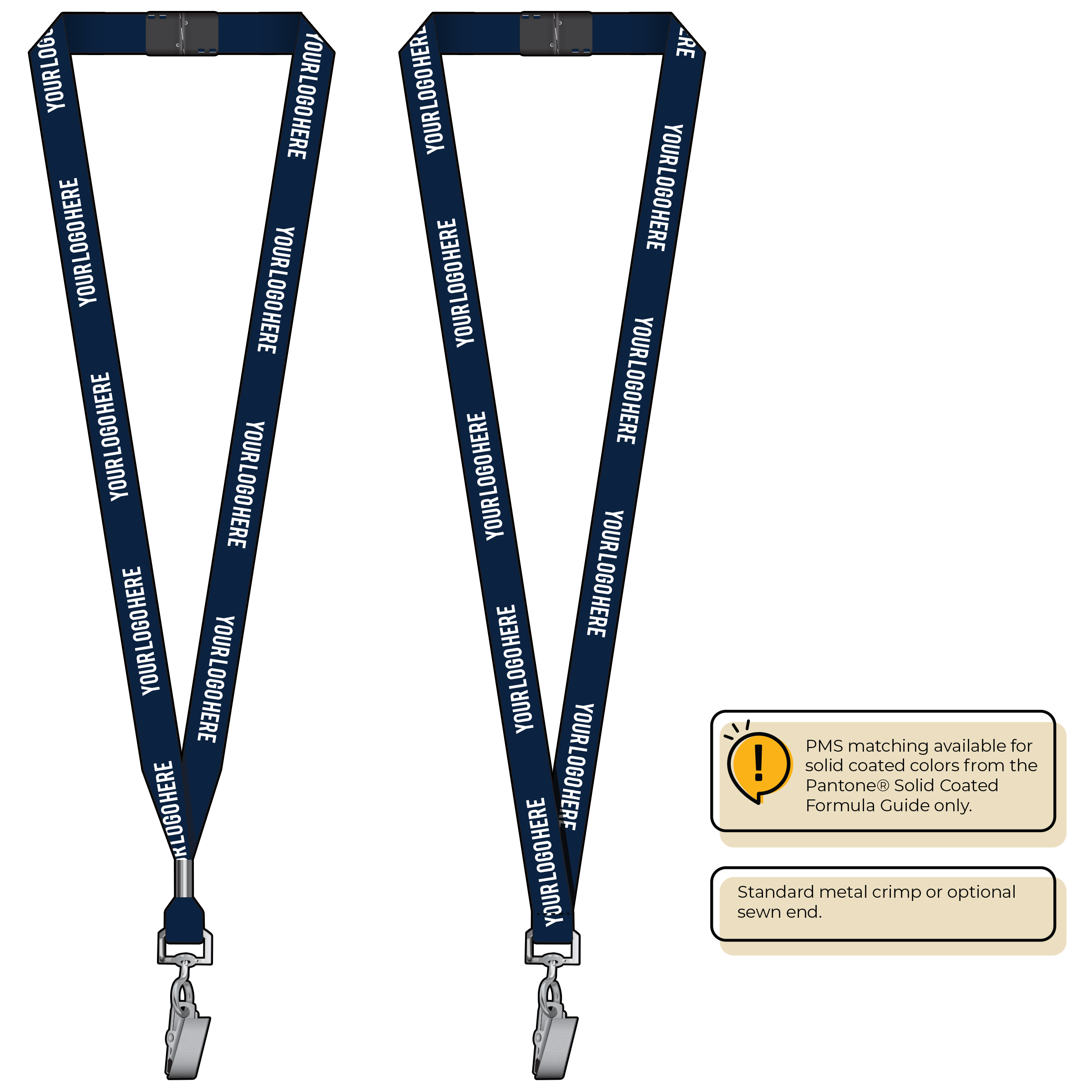 BH0012 | 5/8" MicroWeave Silkscreen Lanyards :: STANDARD END ATTACHMENTS