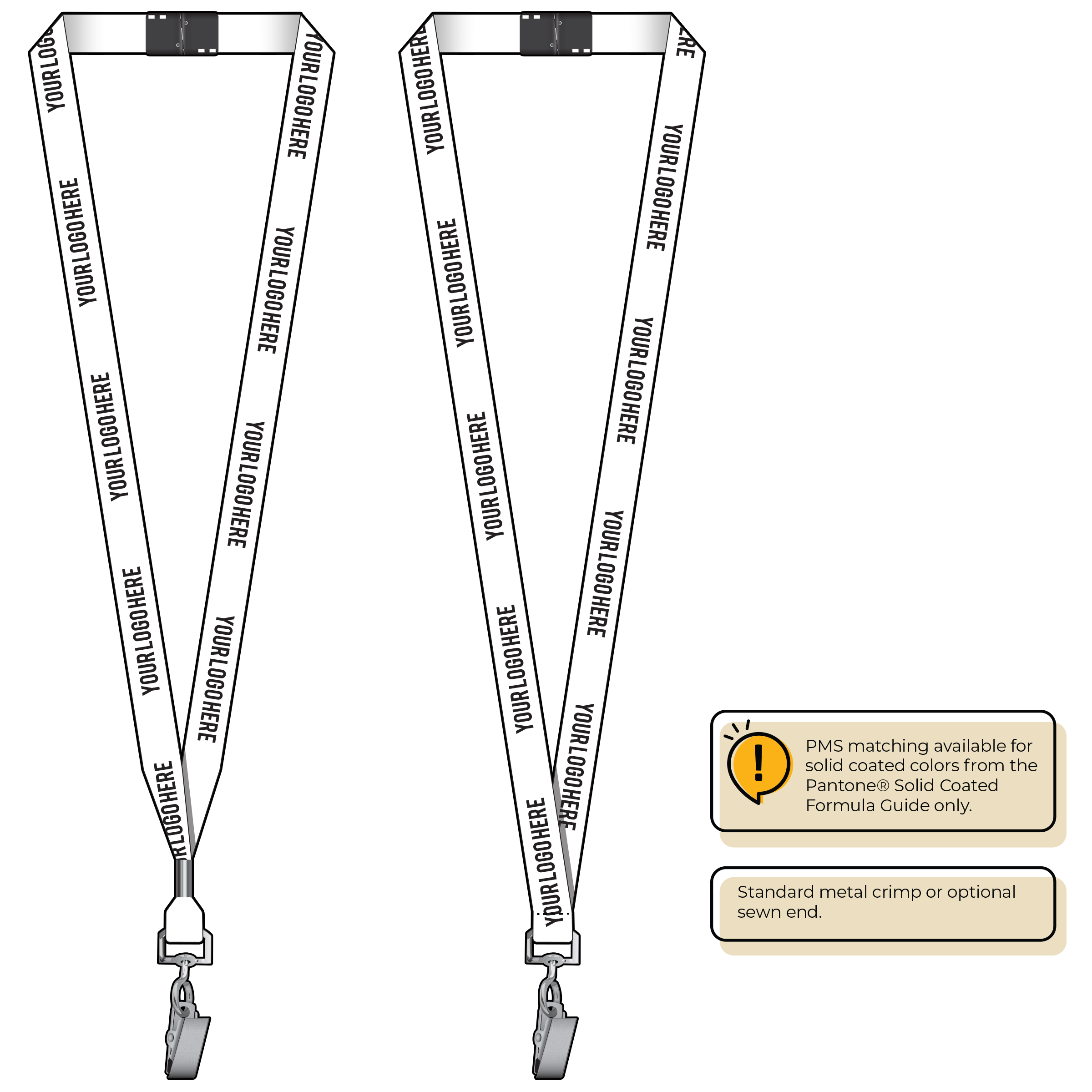 BH0012 | 5/8" MicroWeave Silkscreen Lanyards :: STANDARD END ATTACHMENTS