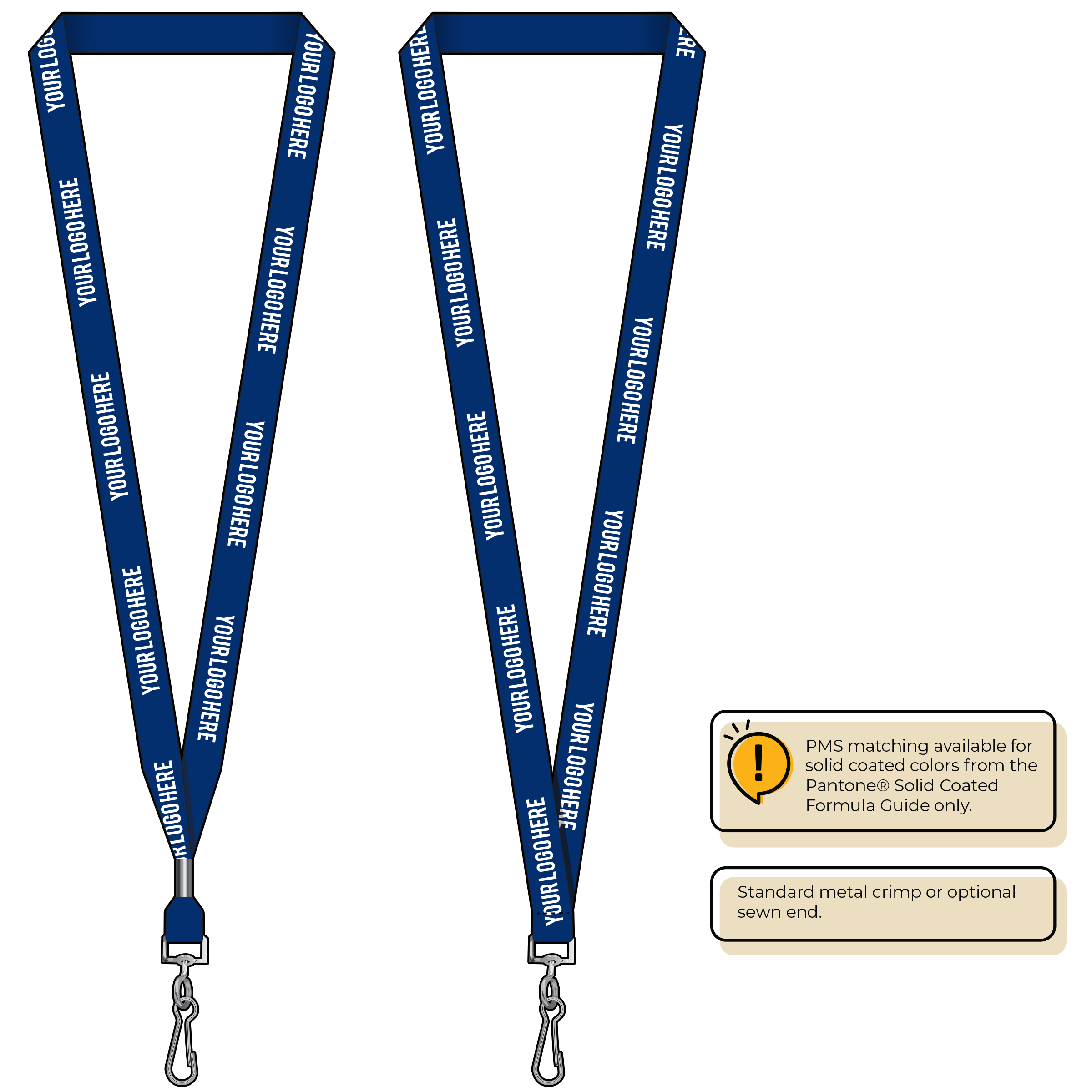 BH0012 | 5/8" MicroWeave Silkscreen Lanyards :: STANDARD END ATTACHMENTS