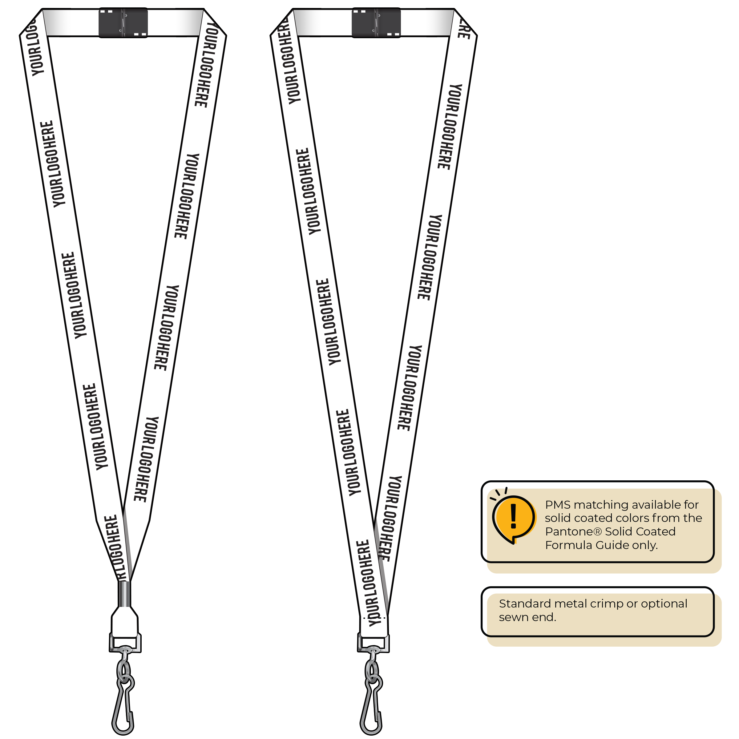 BH0012 | 5/8" MicroWeave Silkscreen Lanyards :: STANDARD END ATTACHMENTS