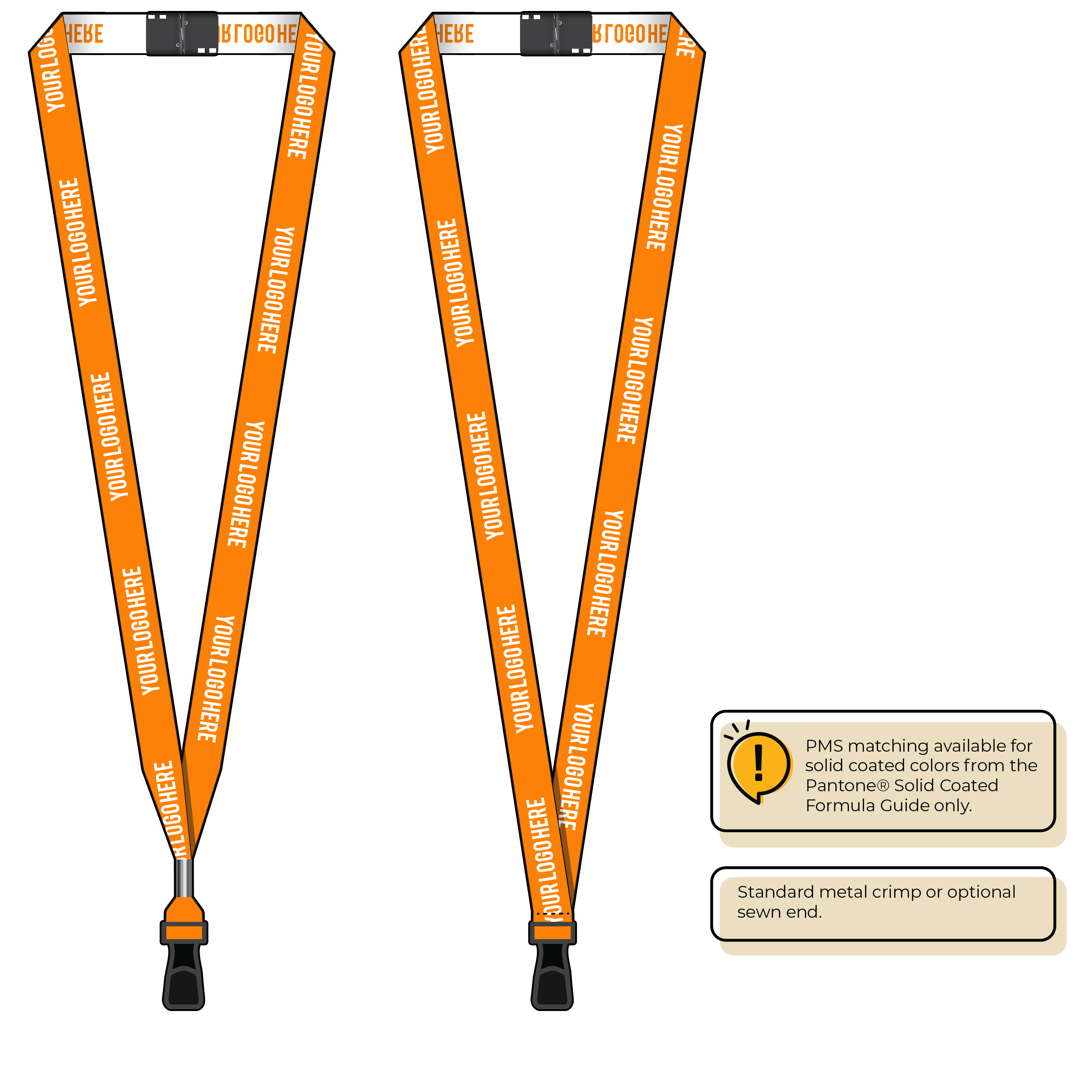 BH0022 | 5/8" Woven Lanyards :: STANDARD END ATTACHMENTS