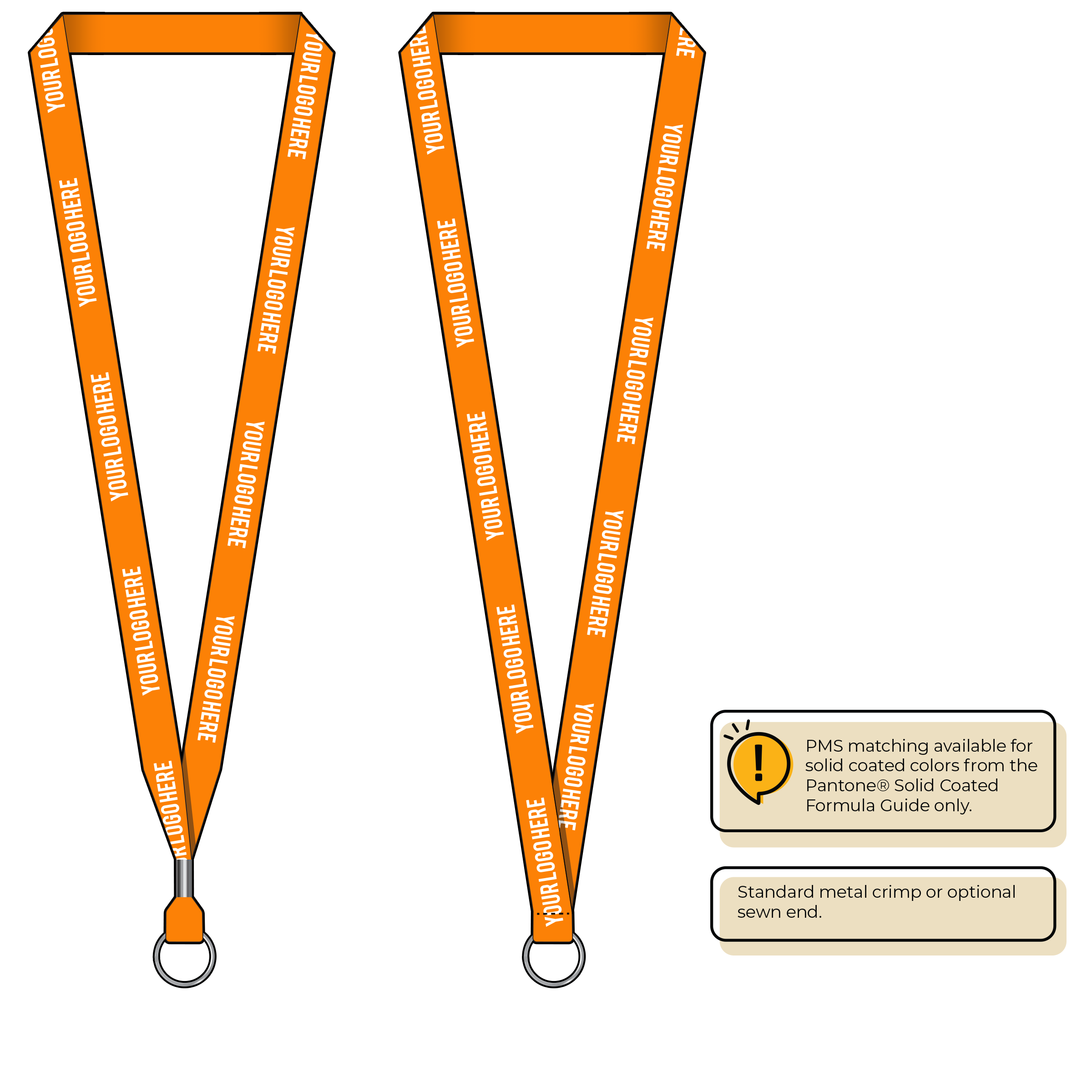 BH0012 | 5/8" MicroWeave Silkscreen Lanyards :: STANDARD END ATTACHMENTS