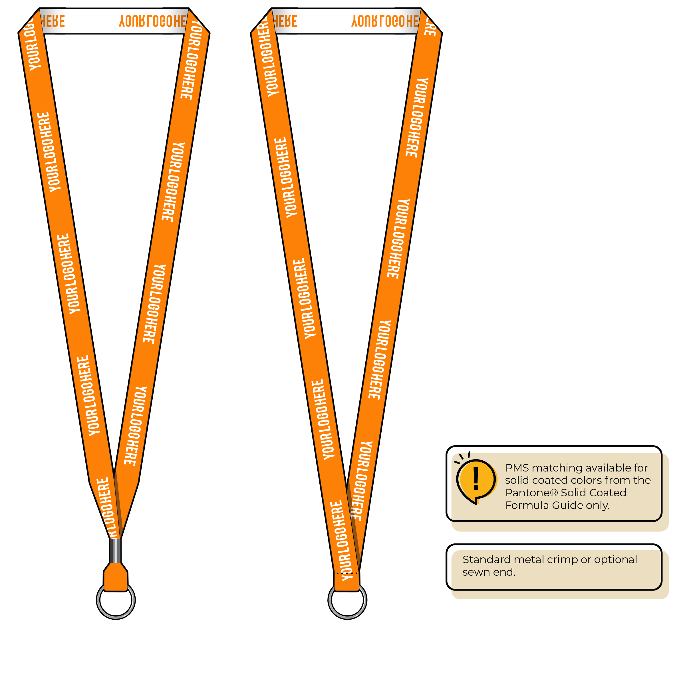 BH0022 | 5/8" Woven Lanyards :: STANDARD END ATTACHMENTS