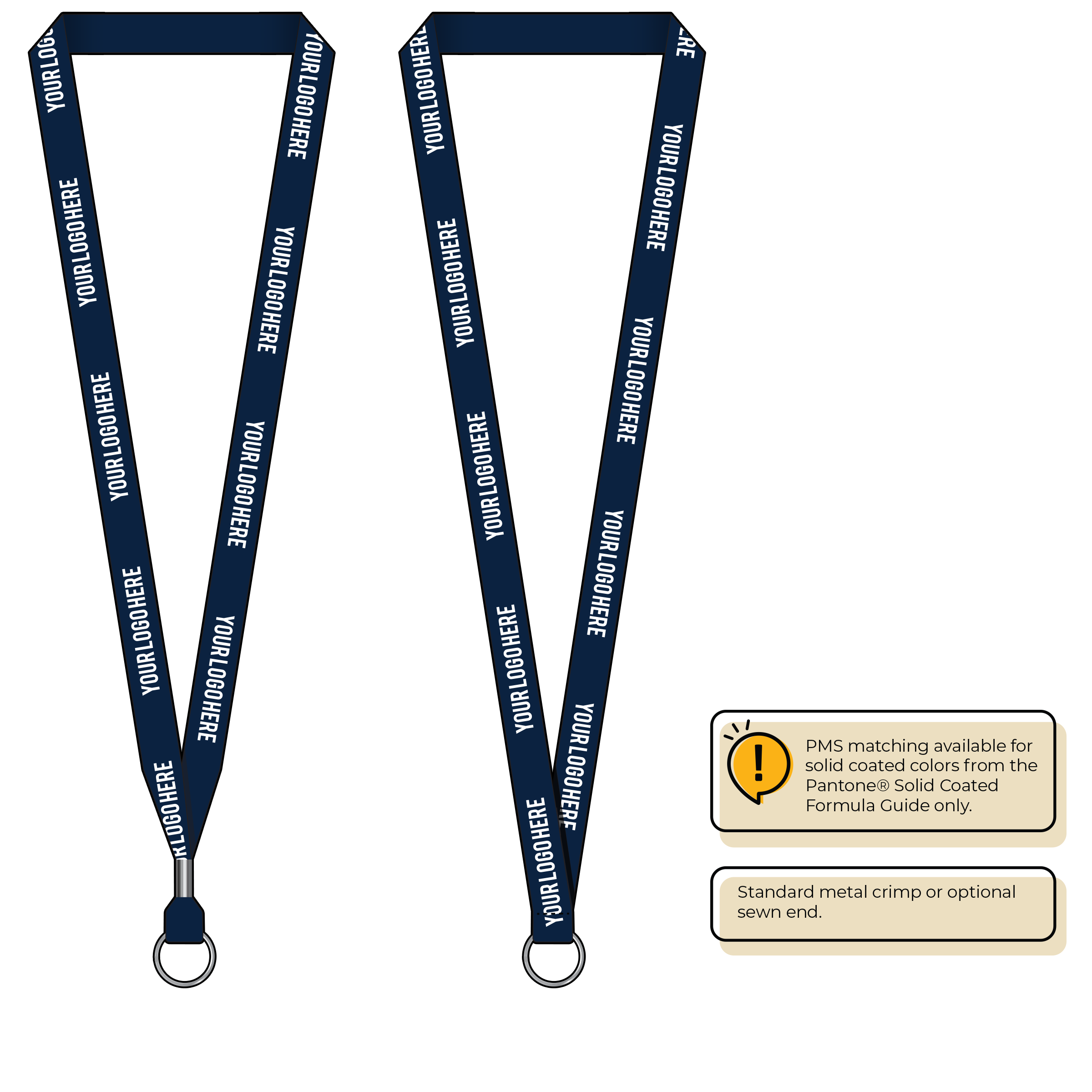 BH0012 | 5/8" MicroWeave Silkscreen Lanyards :: STANDARD END ATTACHMENTS