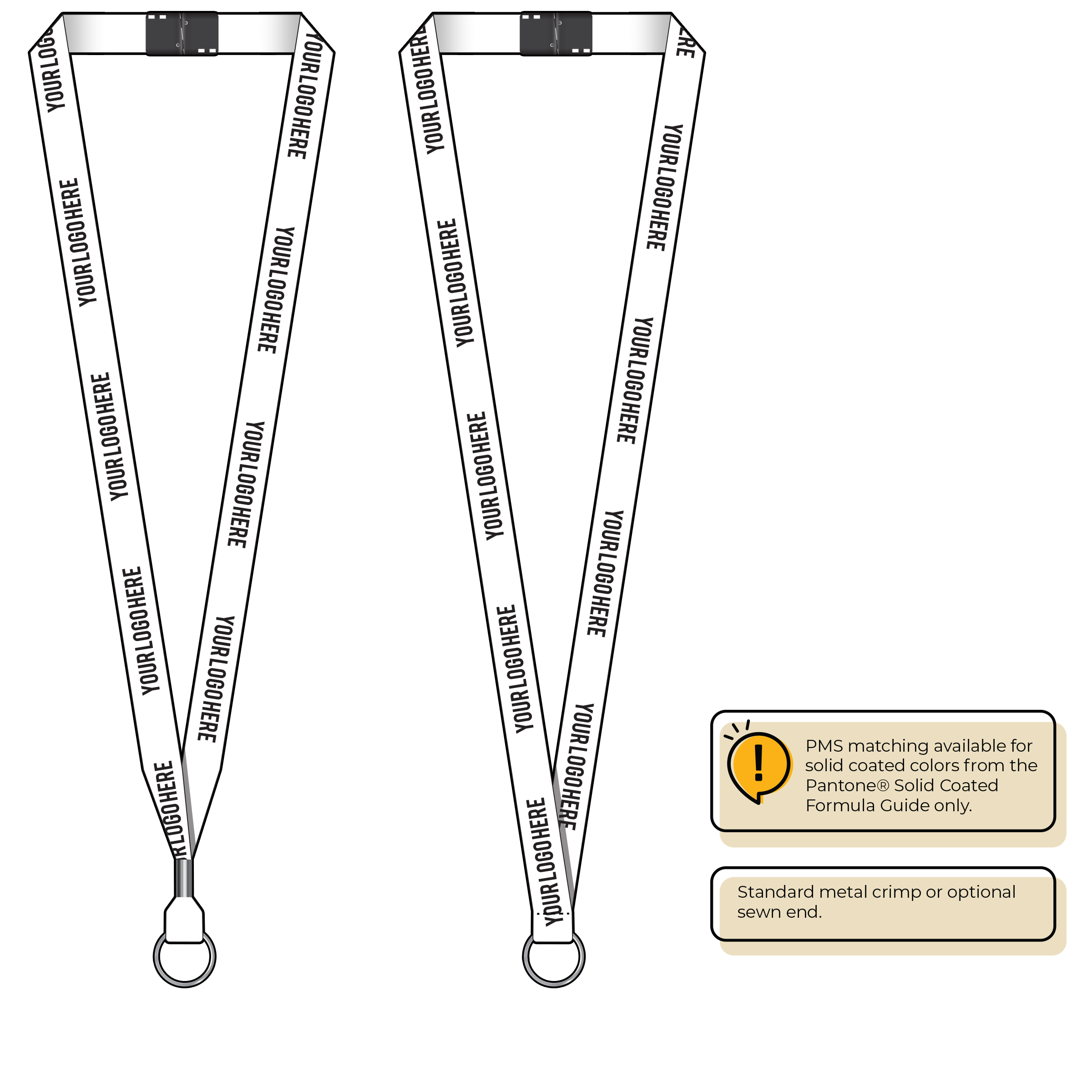 BH0012 | 5/8" MicroWeave Silkscreen Lanyards :: STANDARD END ATTACHMENTS