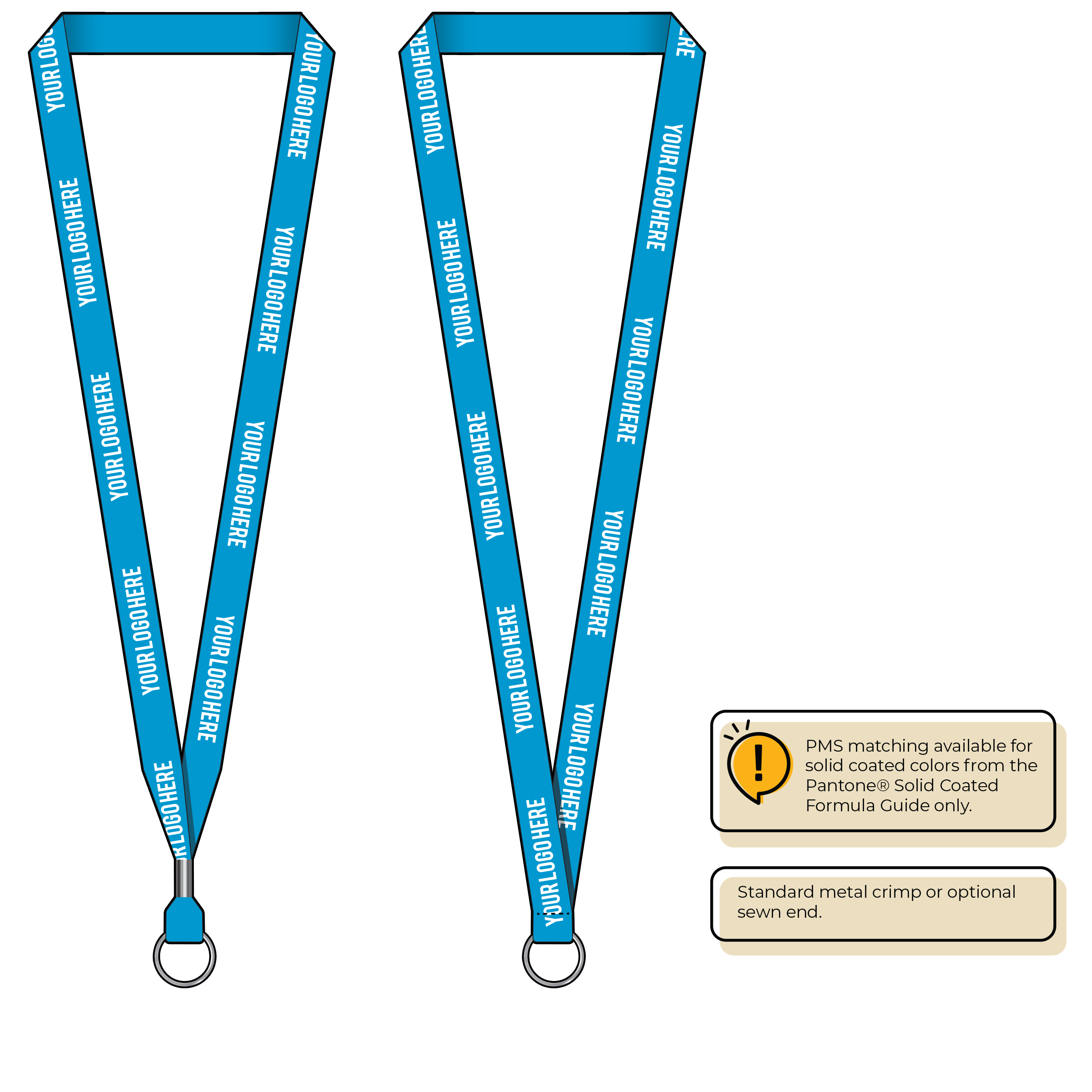 BHN012 | 5/8" Neon MicroWeave Silkscreen Lanyards :: STANDARD END ATTACHMENTS