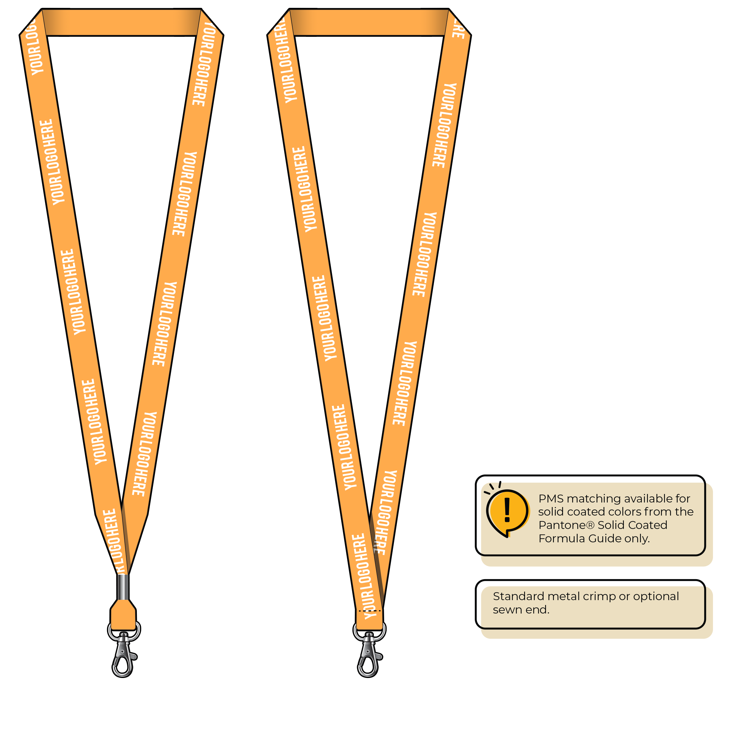 BHN012 | 5/8" Neon MicroWeave Silkscreen Lanyards :: STANDARD END ATTACHMENTS