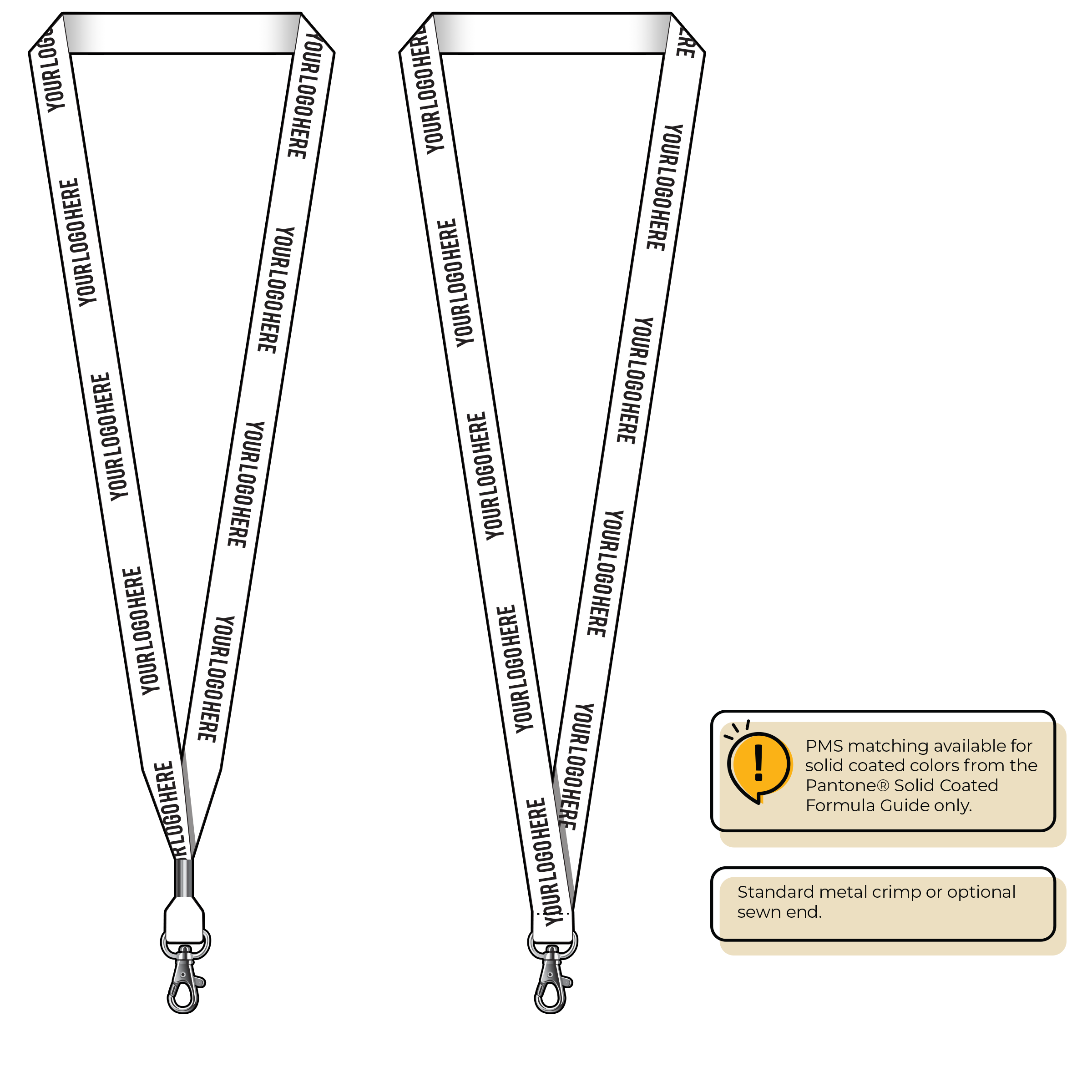 BH0012 | 5/8" MicroWeave Silkscreen Lanyards :: STANDARD END ATTACHMENTS
