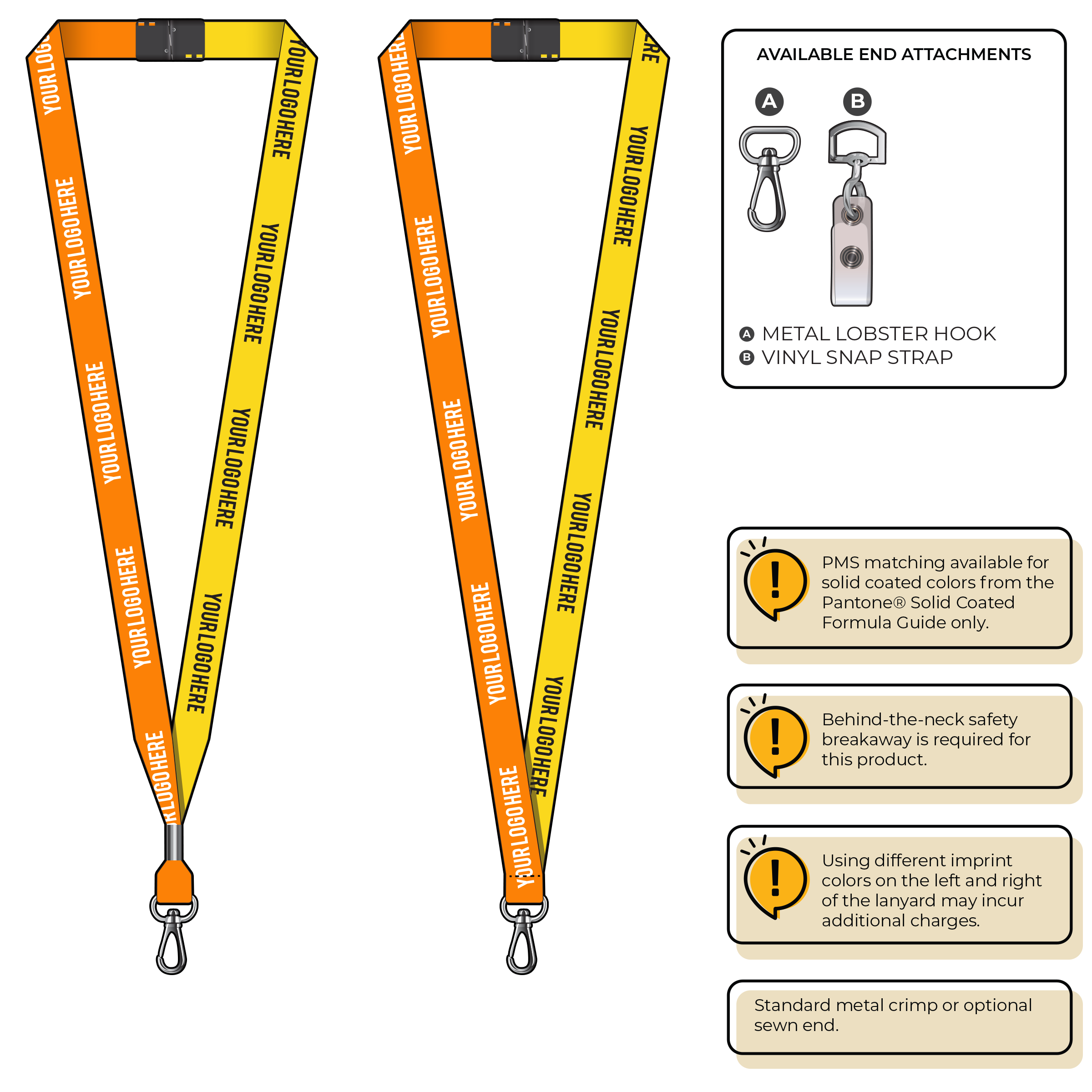 BH0051 | 5/8" Two Tone MicroWeave Silkscreen Lanyards :: NON-STANDARD END ATTACHMENTS