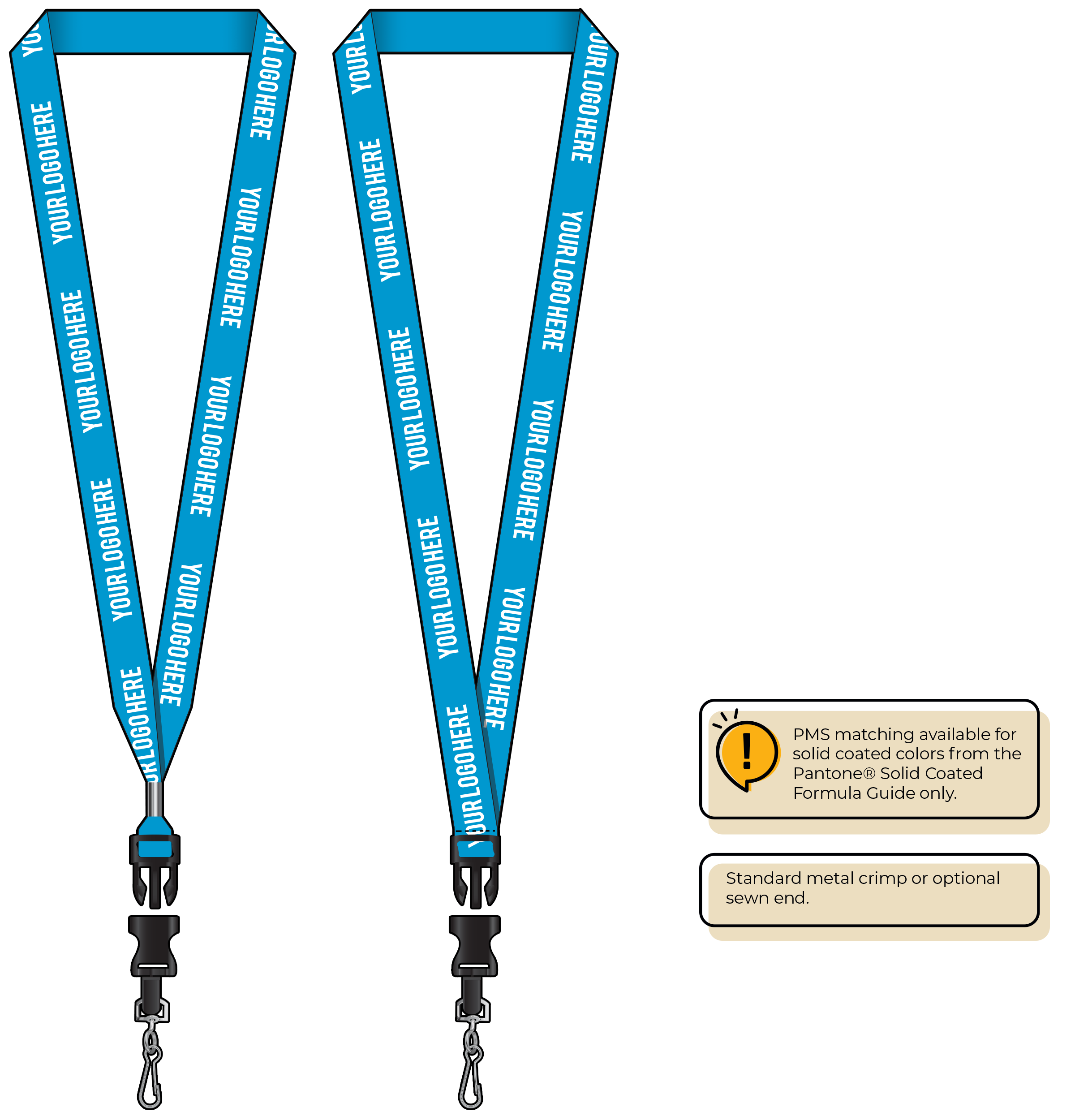 BHN013 | 3/4" Neon MicroWeave Silkscreen Lanyards :: DETACH BUCKLE