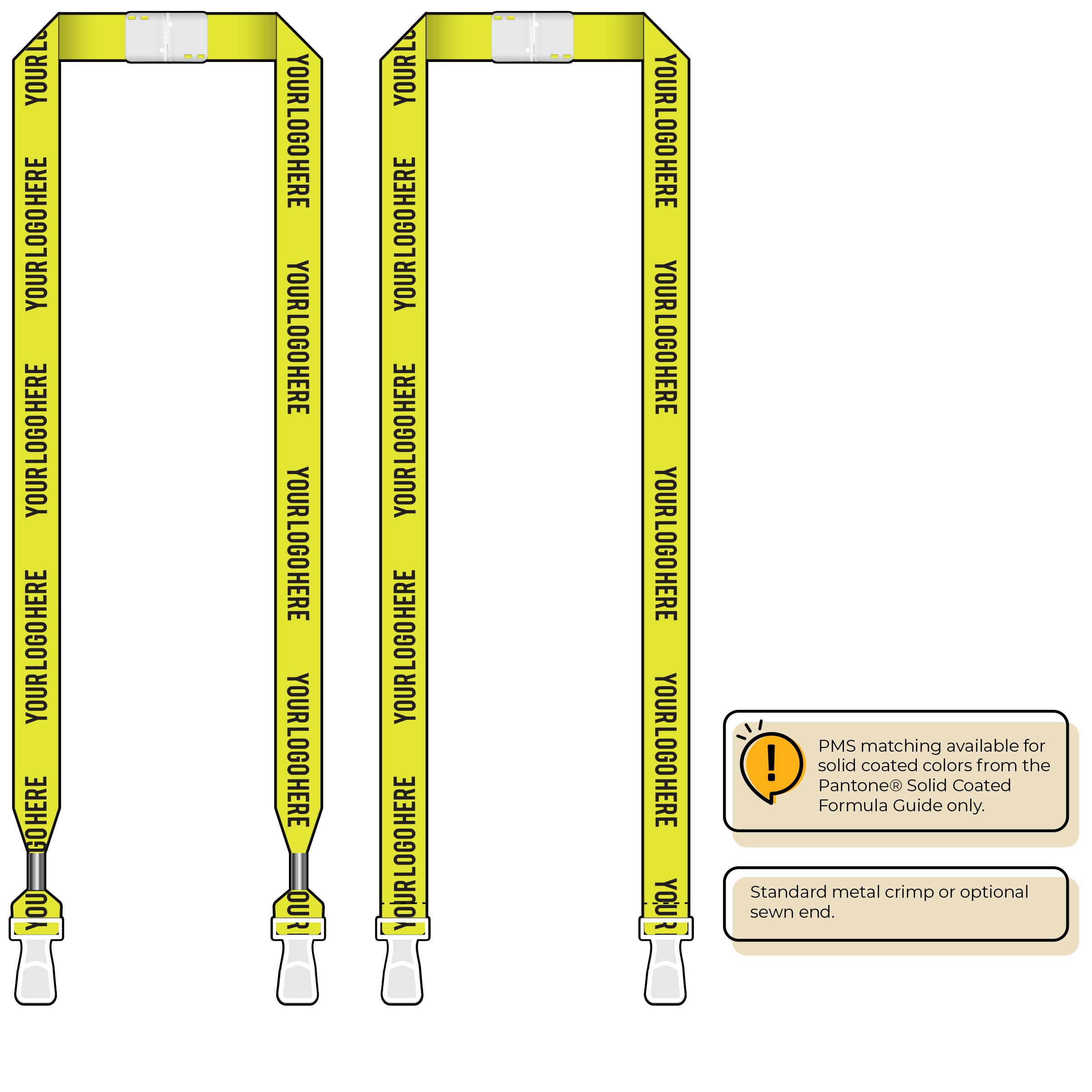 BHN013 | 3/4" Neon MicroWeave Silkscreen Lanyards :: DOUBLE ENDED
