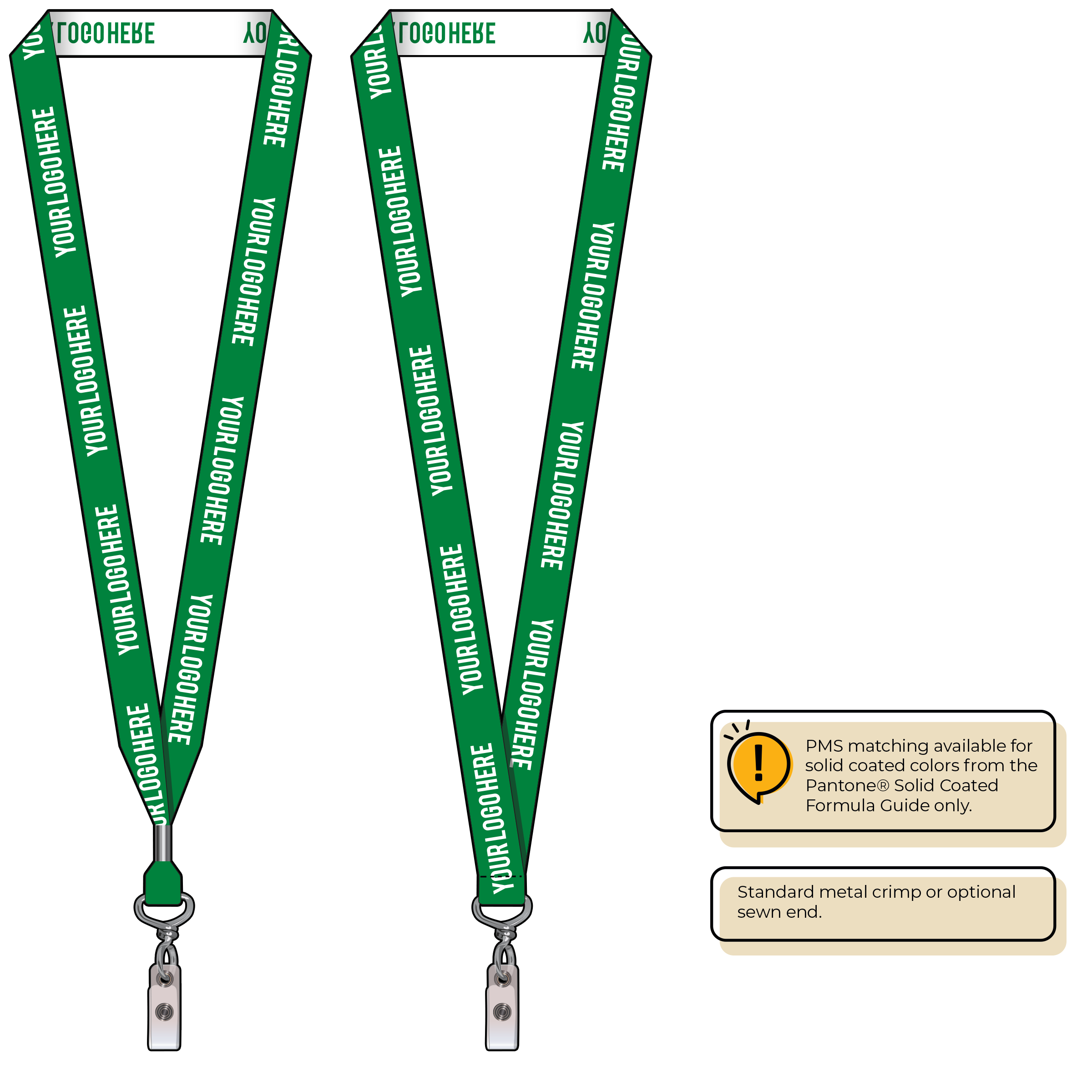 BH0023 | 3/4" Woven Lanyards :: NON-STANDARD END ATTACHMENTS