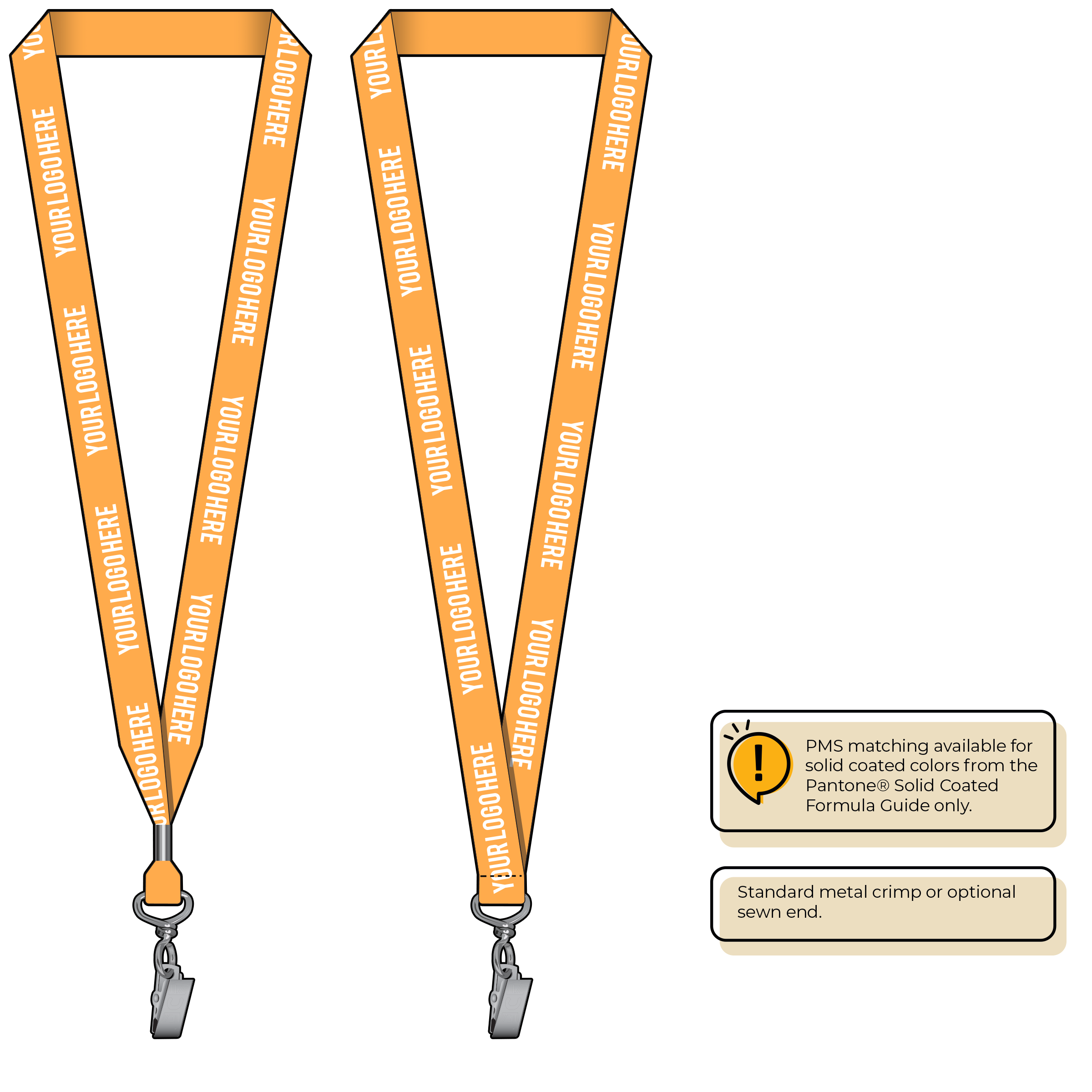 BHN013 | 3/4" Neon MicroWeave Silkscreen Lanyards :: STANDARD END ATTACHMENTS