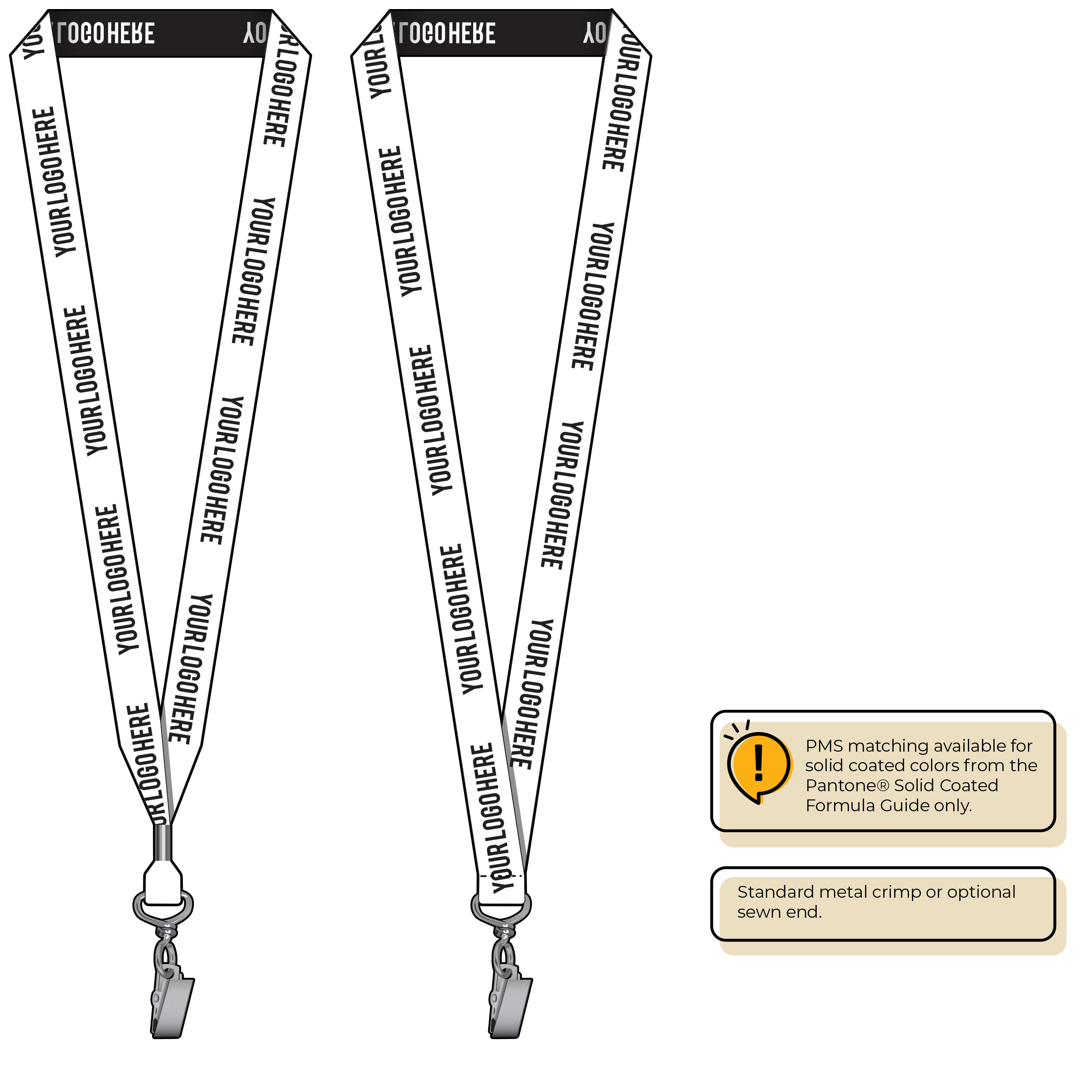 BH0023 | 3/4" Woven Lanyards :: STANDARD END ATTACHMENTS