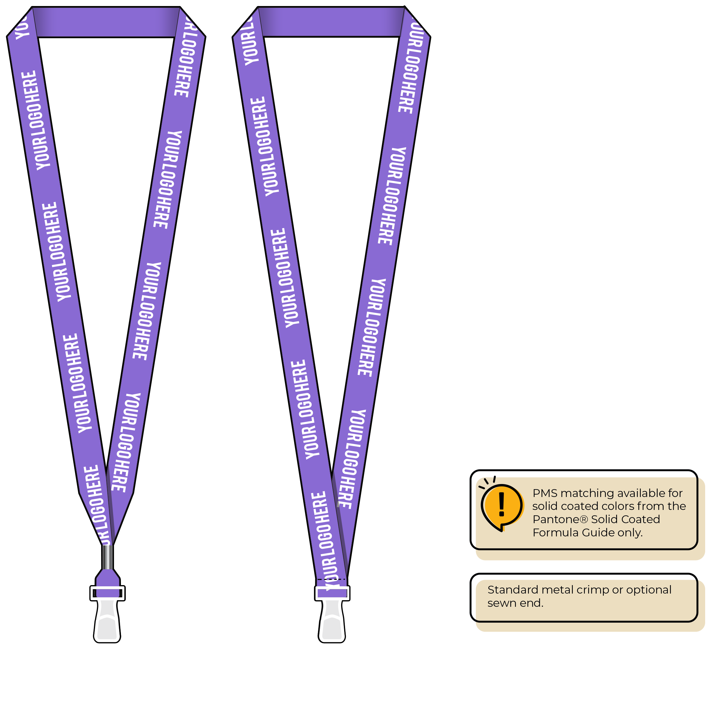 BHN013 | 3/4" Neon MicroWeave Silkscreen Lanyards :: STANDARD END ATTACHMENTS