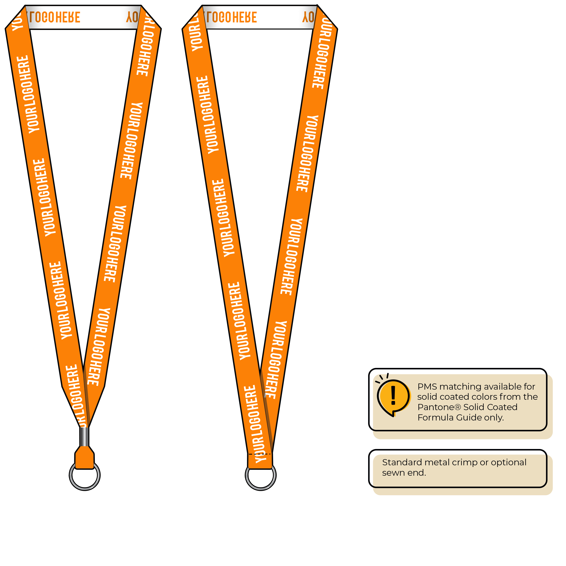 BH0023 | 3/4" Woven Lanyards :: STANDARD END ATTACHMENTS