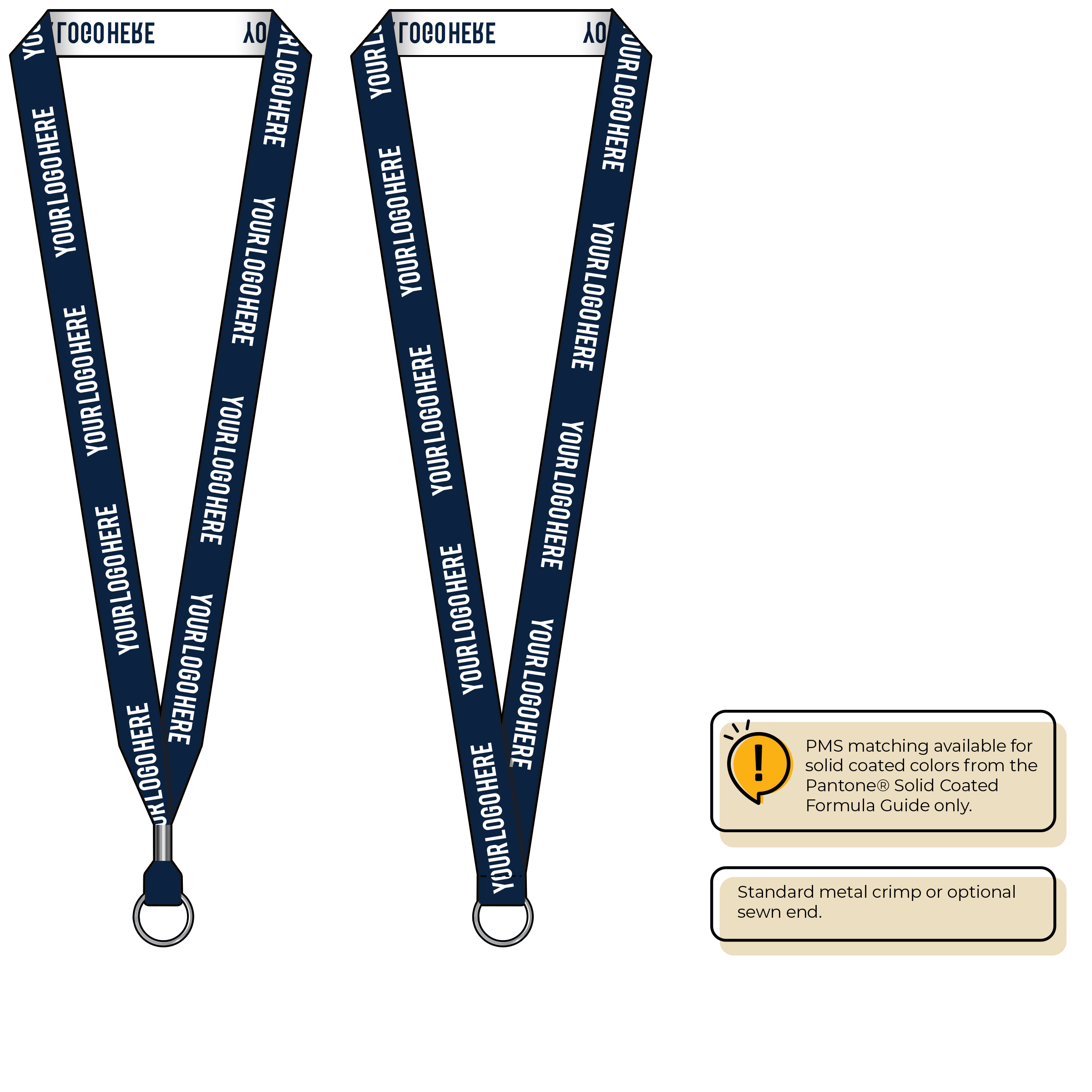 BH0023 | 3/4" Woven Lanyards :: STANDARD END ATTACHMENTS