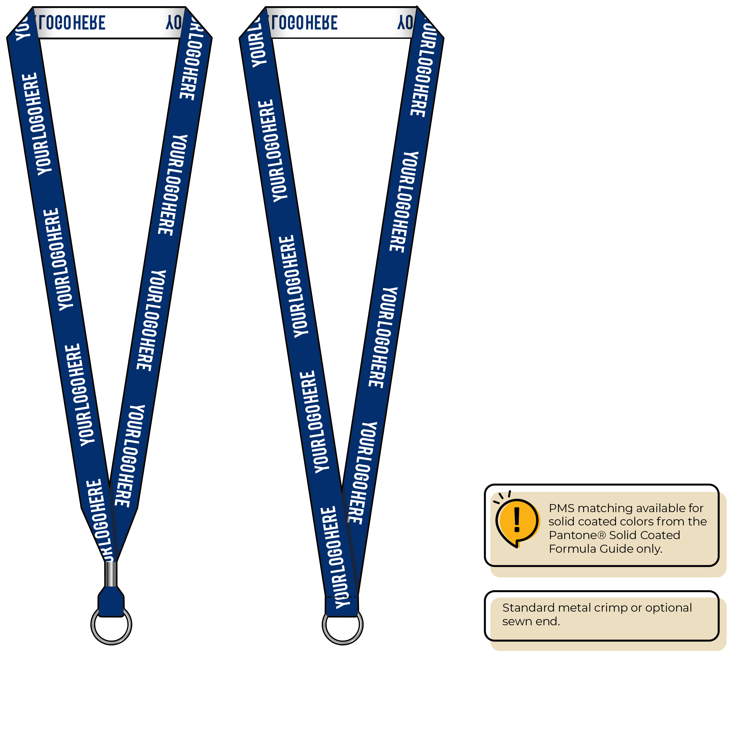 BH0023 | 3/4" Woven Lanyards :: STANDARD END ATTACHMENTS