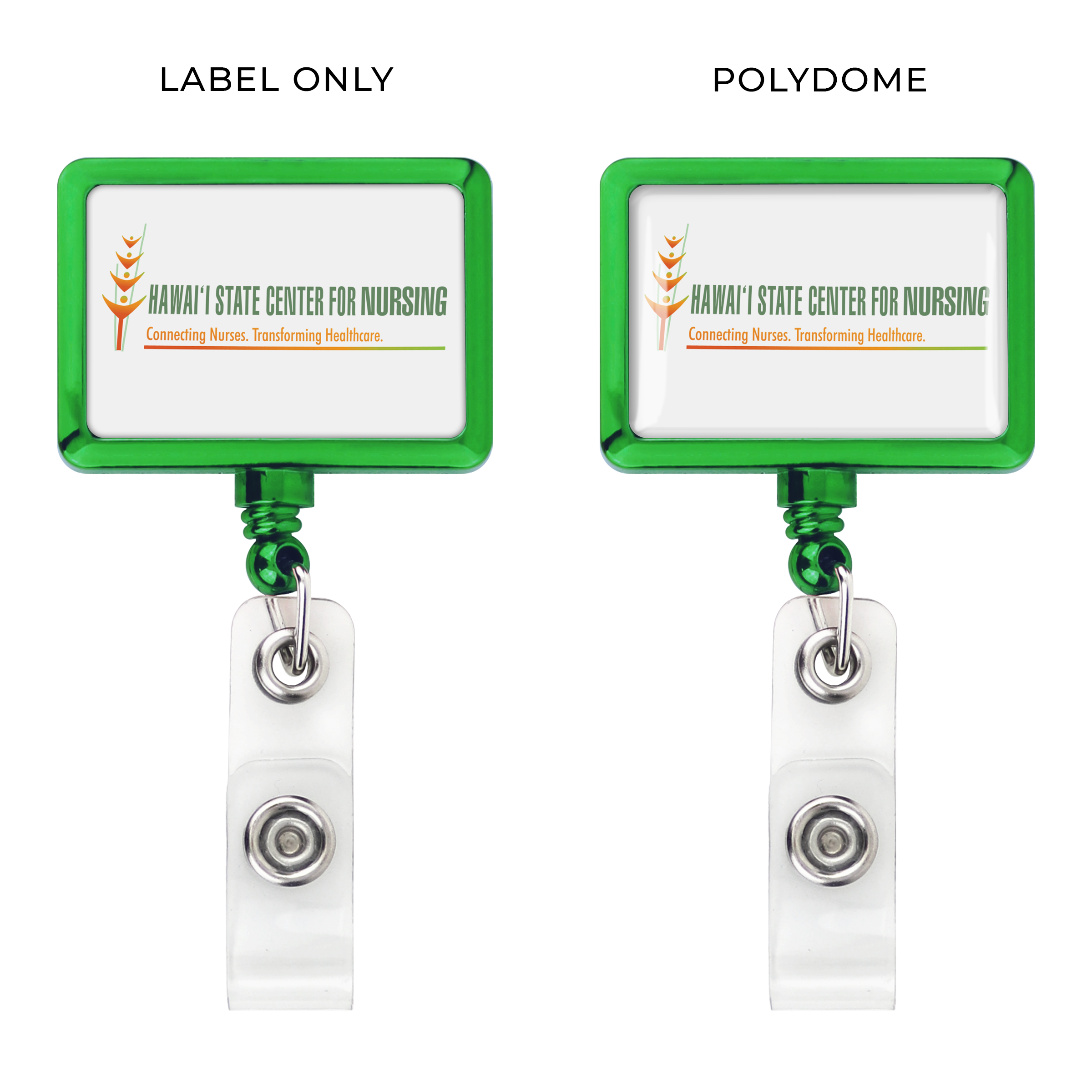 BH18 | JUMBO Rectangle Badge Reel :: COLOR CHROME