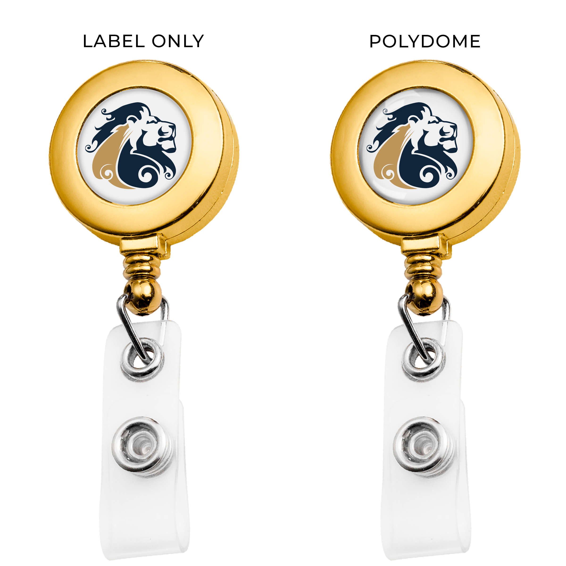 BH3030 | Round Badge Reel :: CHROME & GOLD