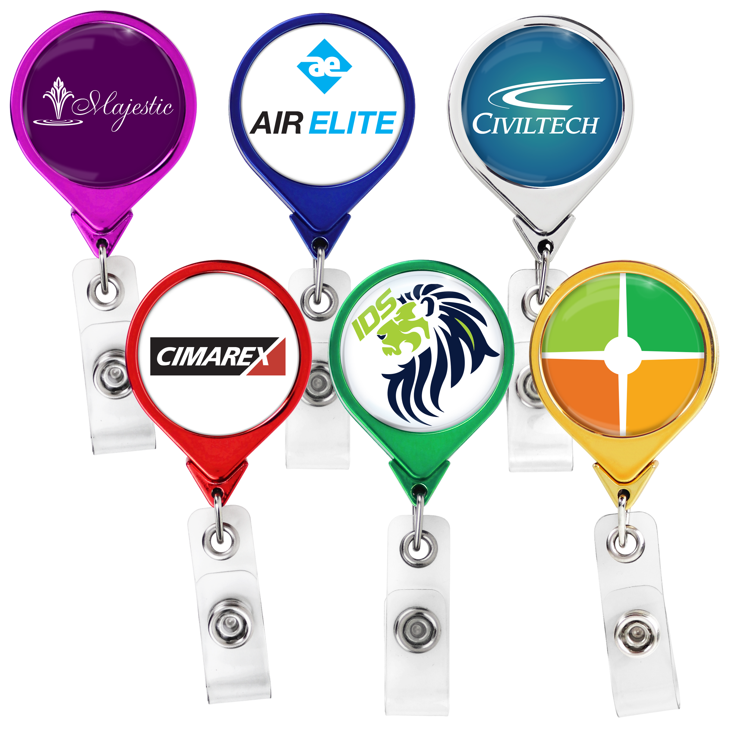 BH44 | JUMBO Round Badge Reel :: METALLIC