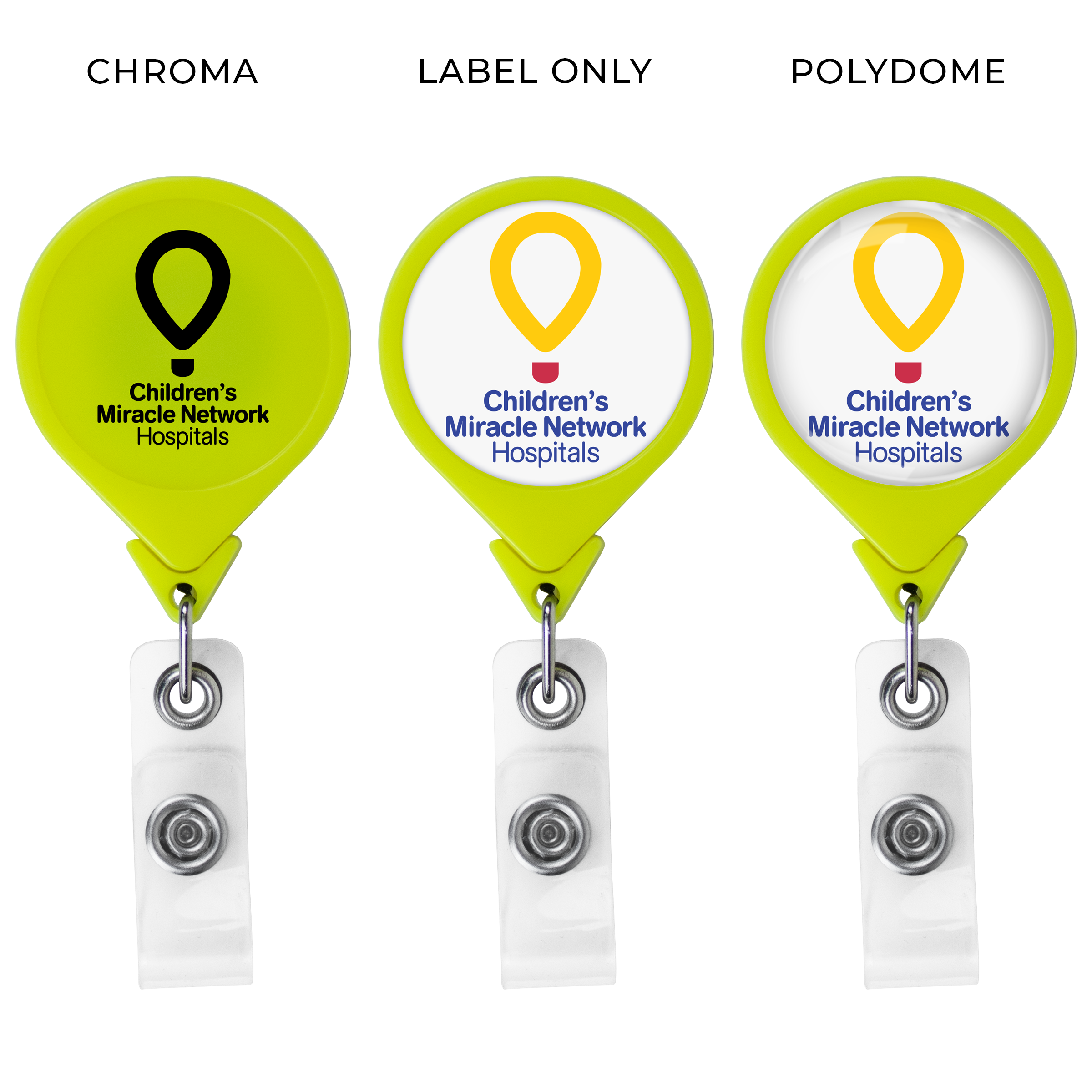 BH44N | JUMBO Round Badge Reel :: NEON