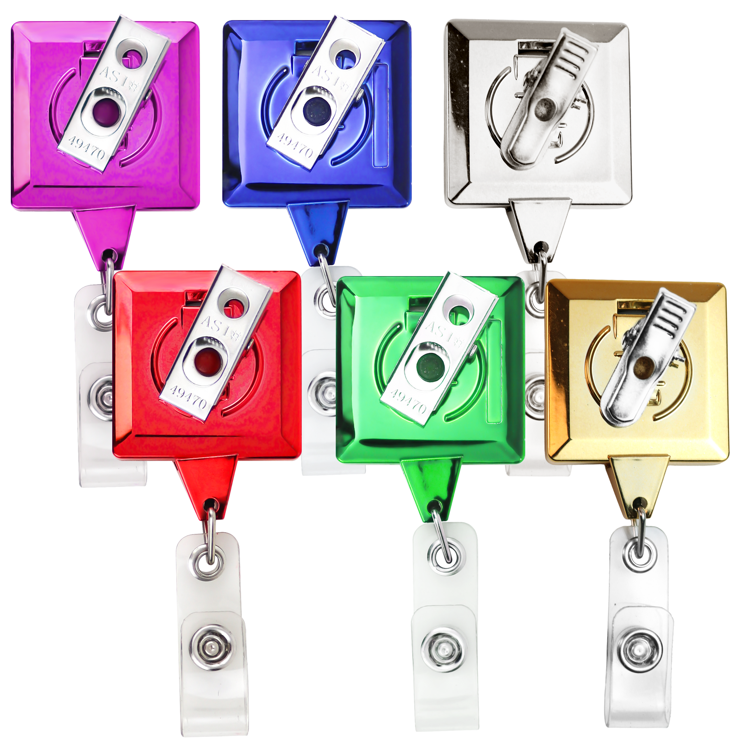 BH55CH | Metallic JUMBO Square Badge Reel