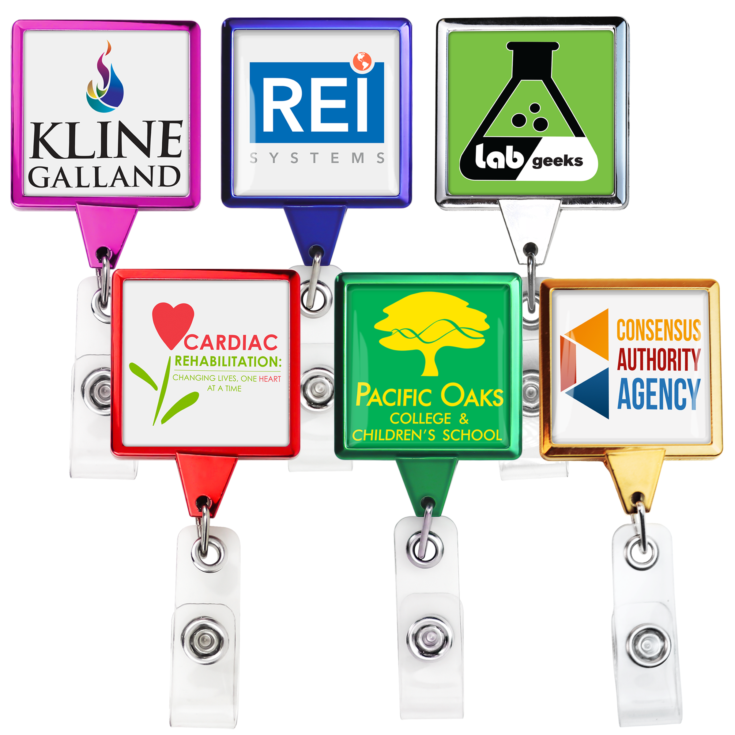BH55CH | Metallic JUMBO Square Badge Reel