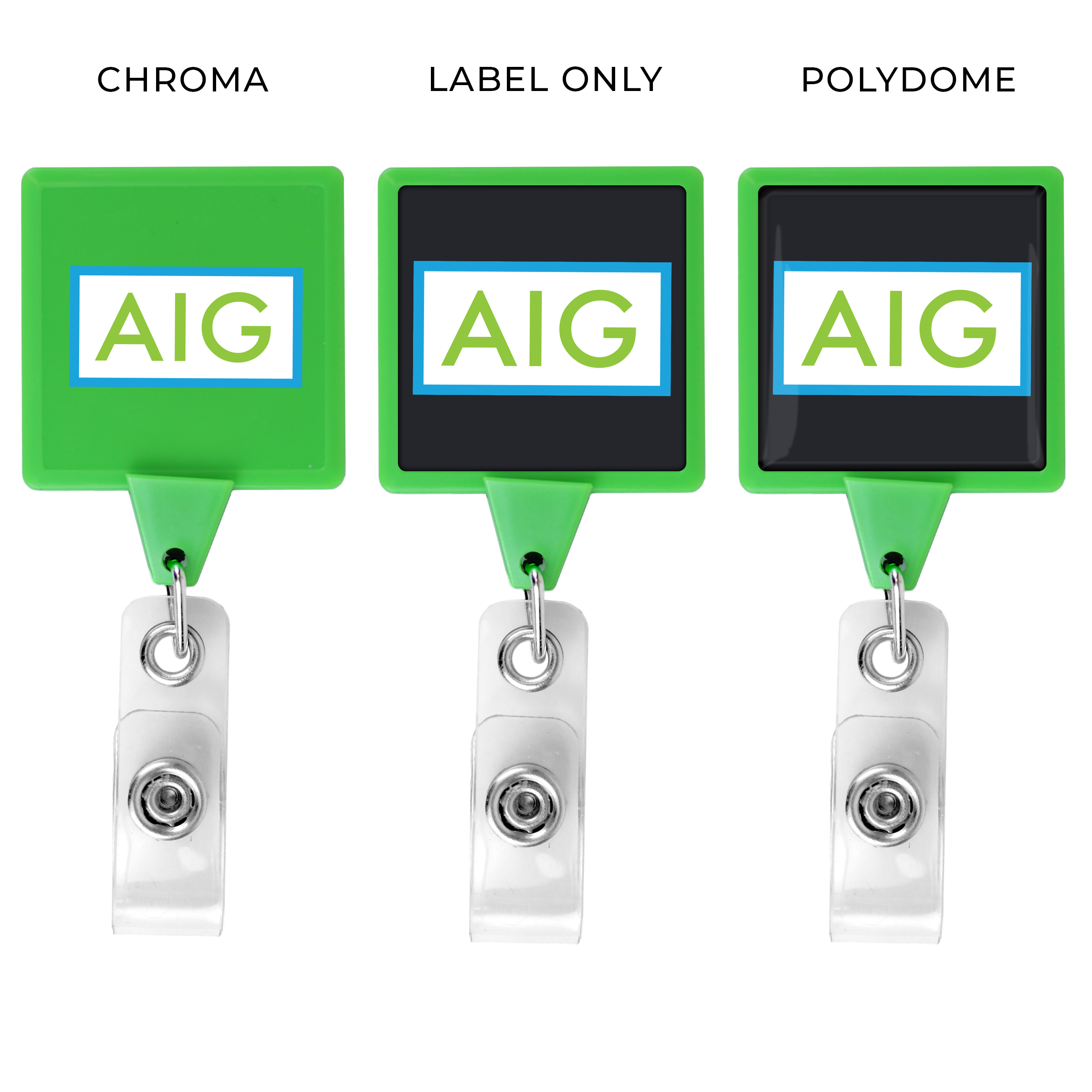 BH55N | JUMBO Square Badge Reel :: NEON